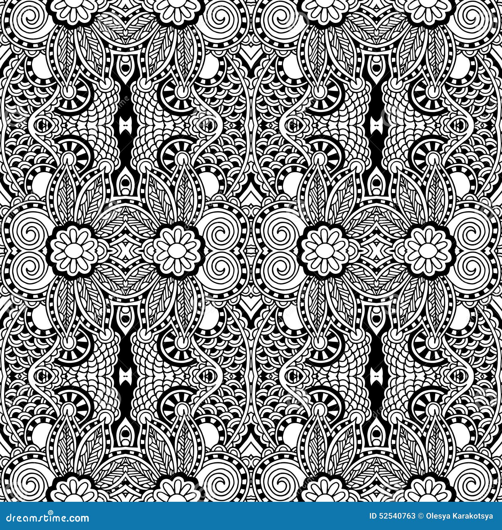 Black and White Seamless Pattern Stock Vector - Illustration of ...