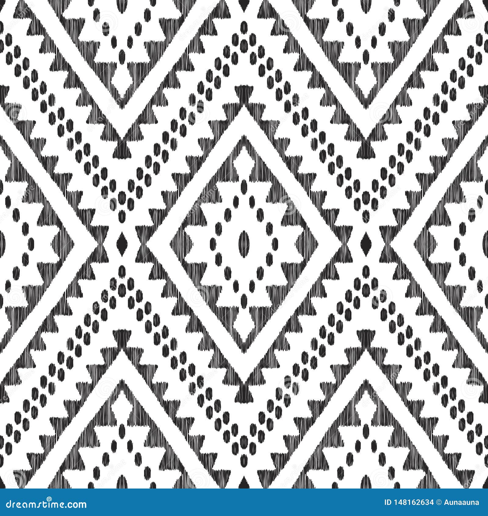 Black And White Seamless Pattern Stock Vector Illustration Of Textured Black