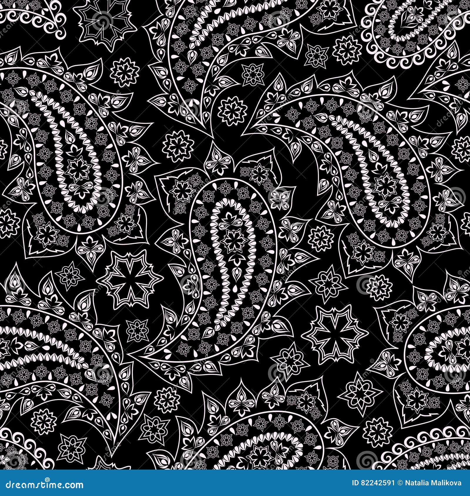 Black and White Seamless Pattern . Vector Print Stock Vector ...