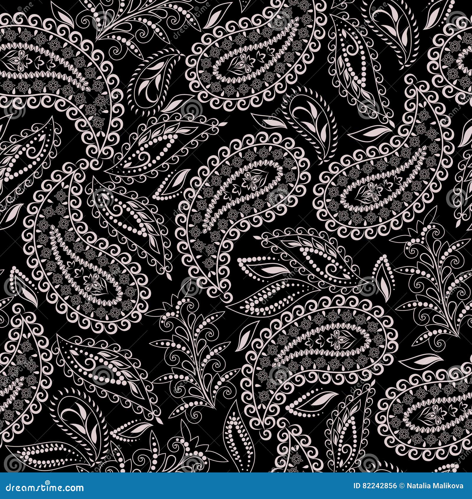 Black and White Seamless Pattern . Vector Print Stock Vector ...