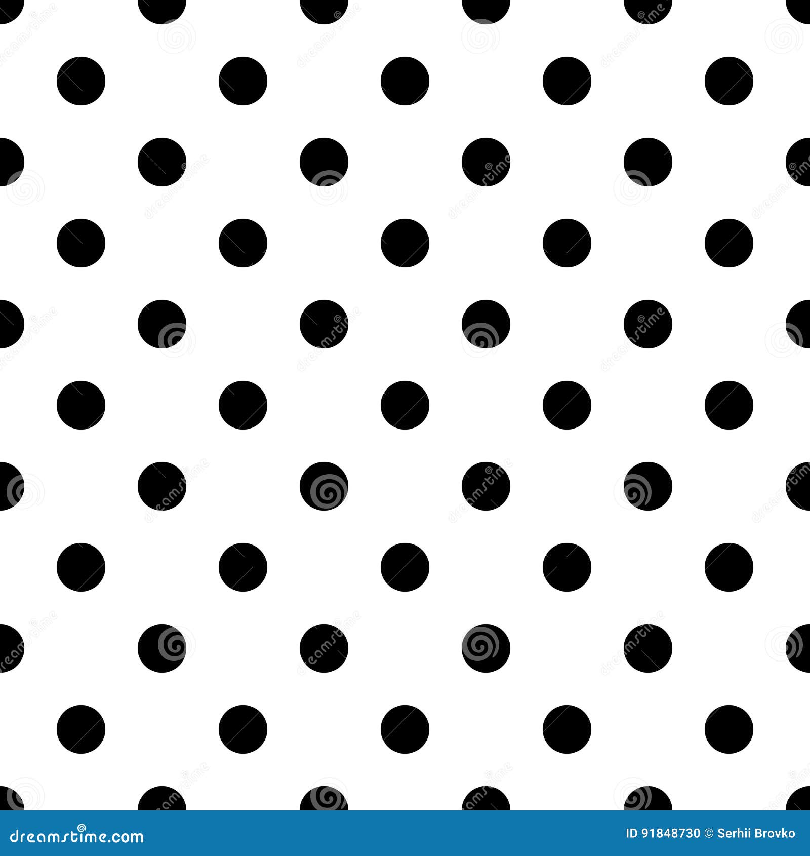black and white seamless polka dot pattern.