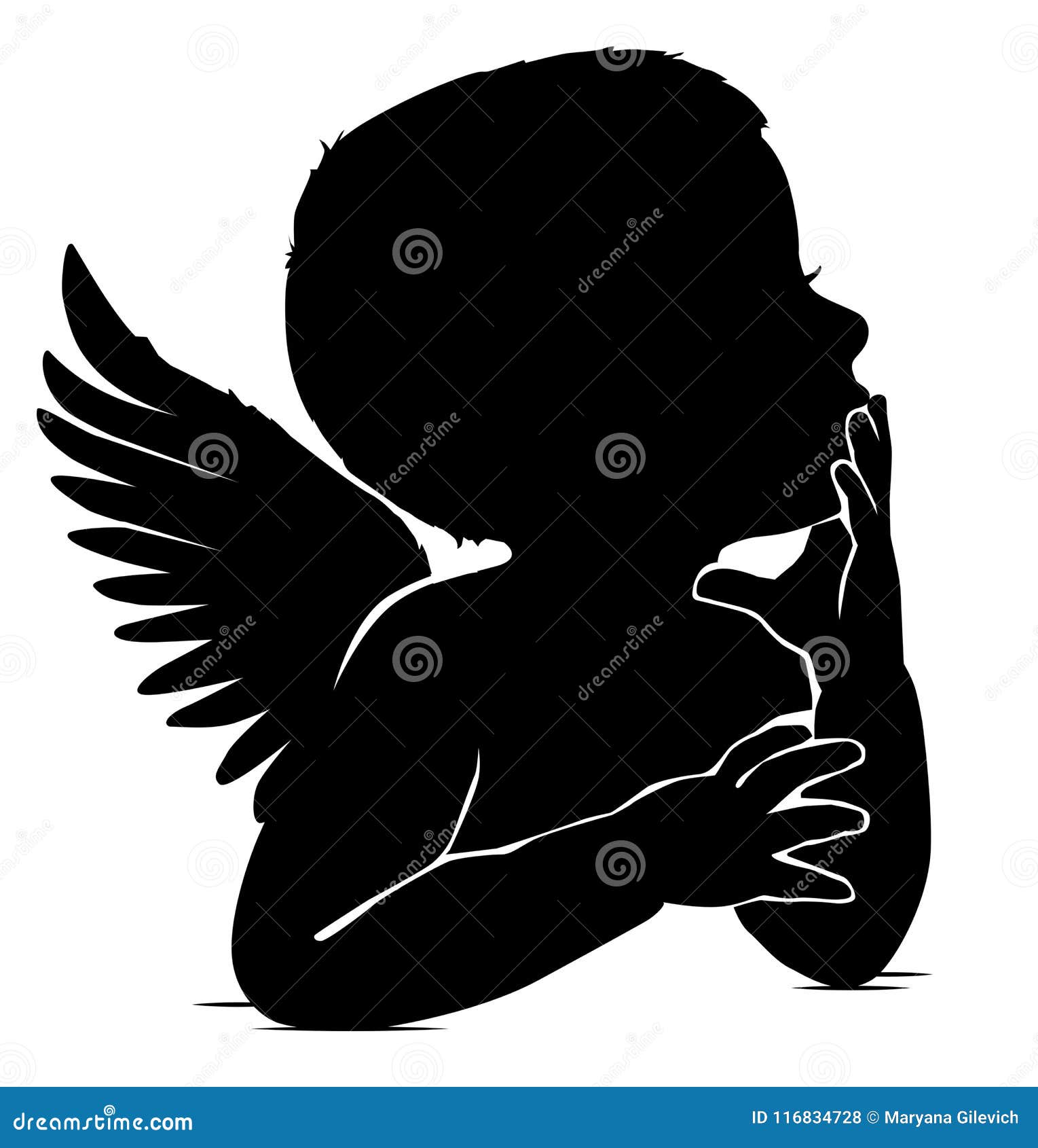 Download Baby Angel Silhouette Stock Illustrations - 1,350 Baby ...