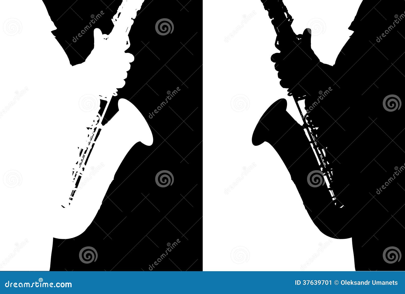 Black And White Silhouette Of The Saxophone Stock Image Image 37639701