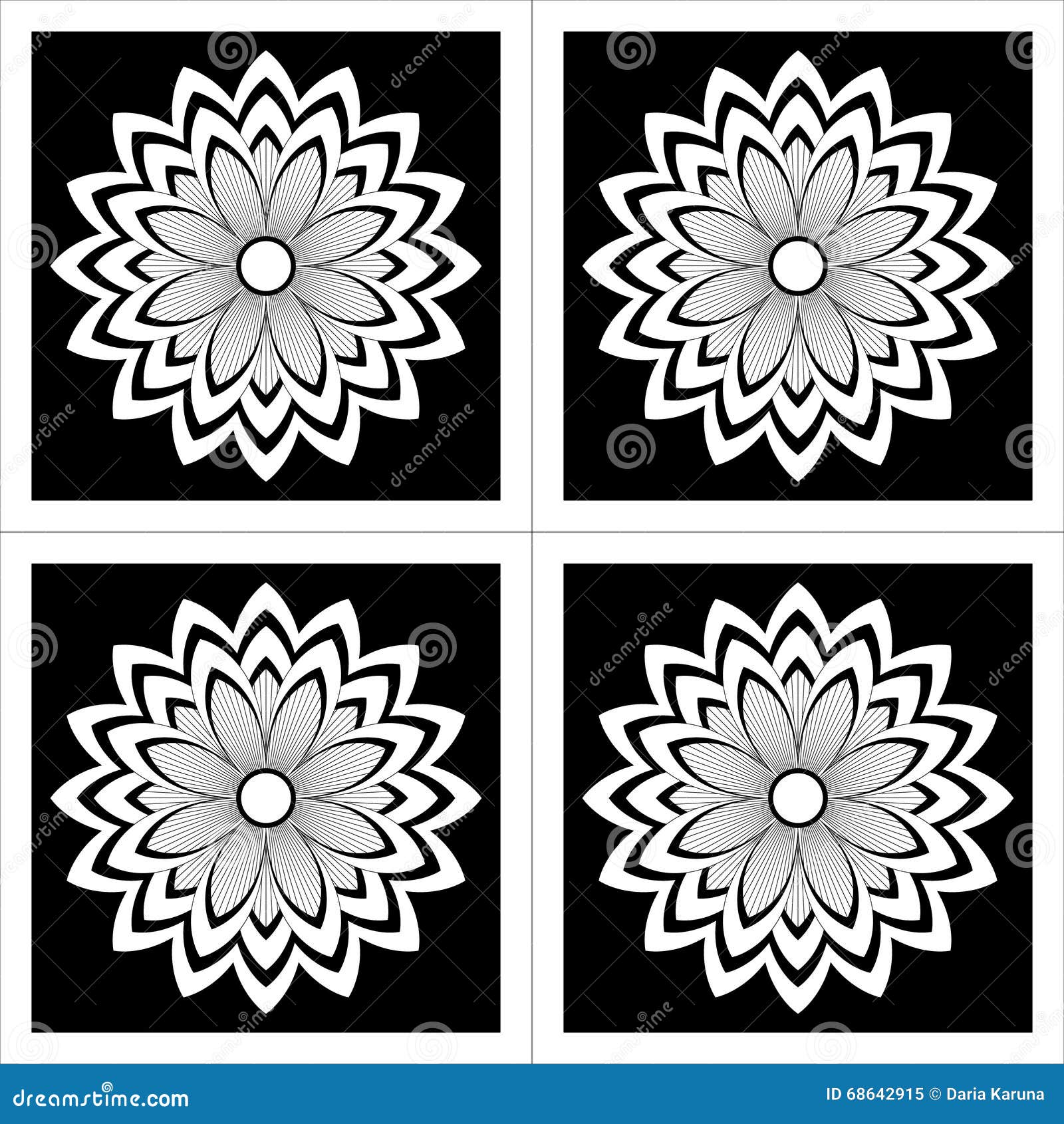 Black and White Simple Flowers Stock Vector Illustration of food