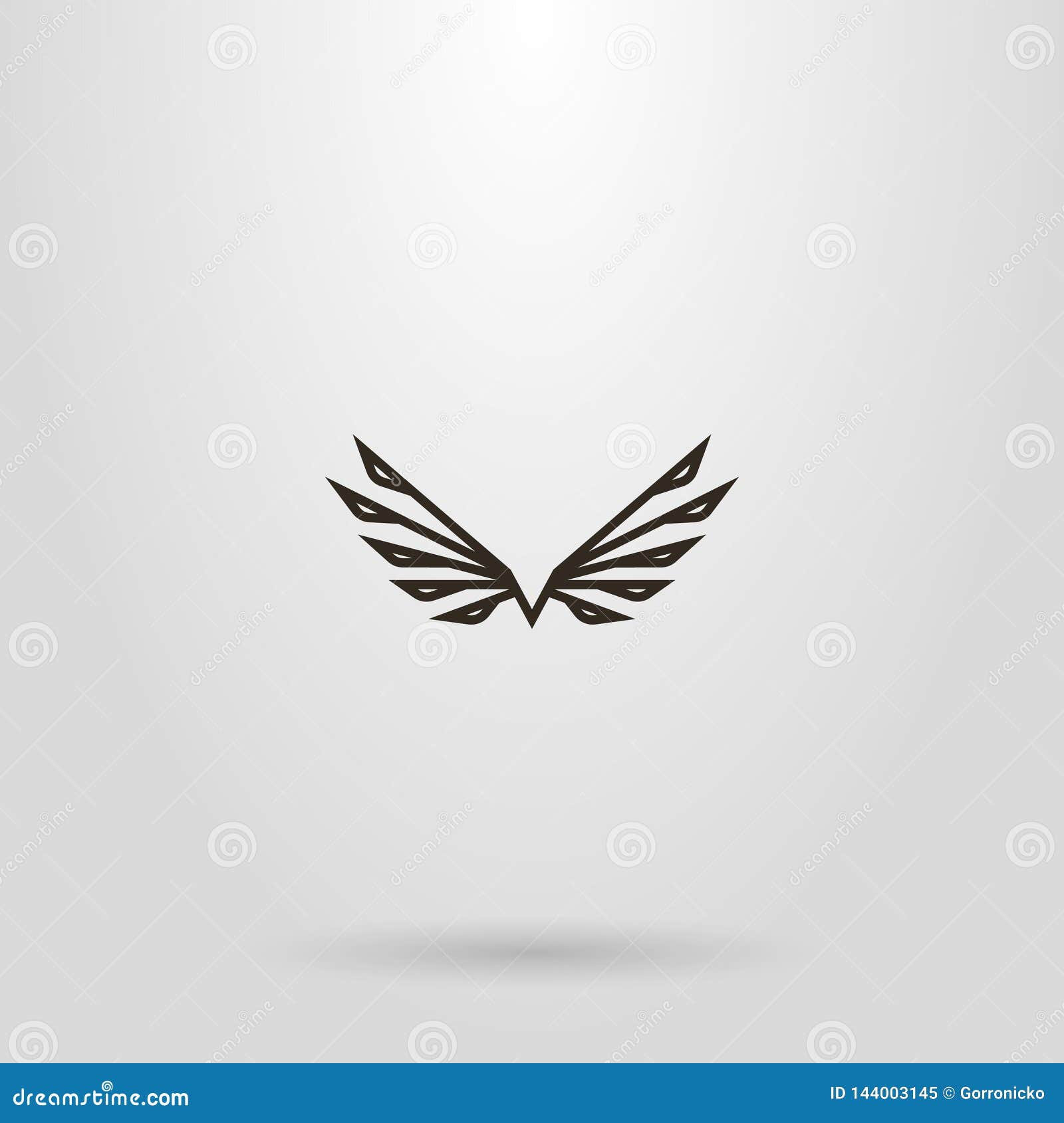 simple line art abstract  logo of flying bird