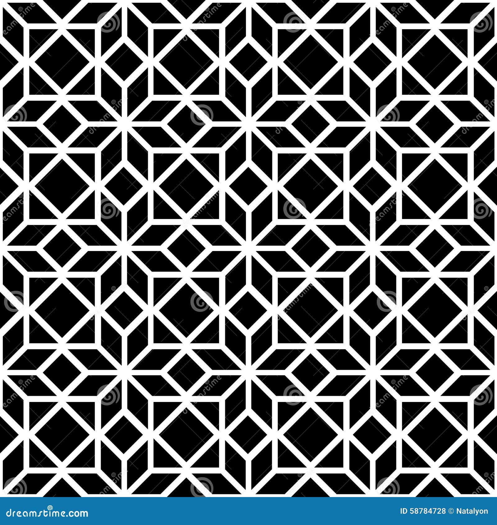 black and white simple star  geometric seamless pattern, 