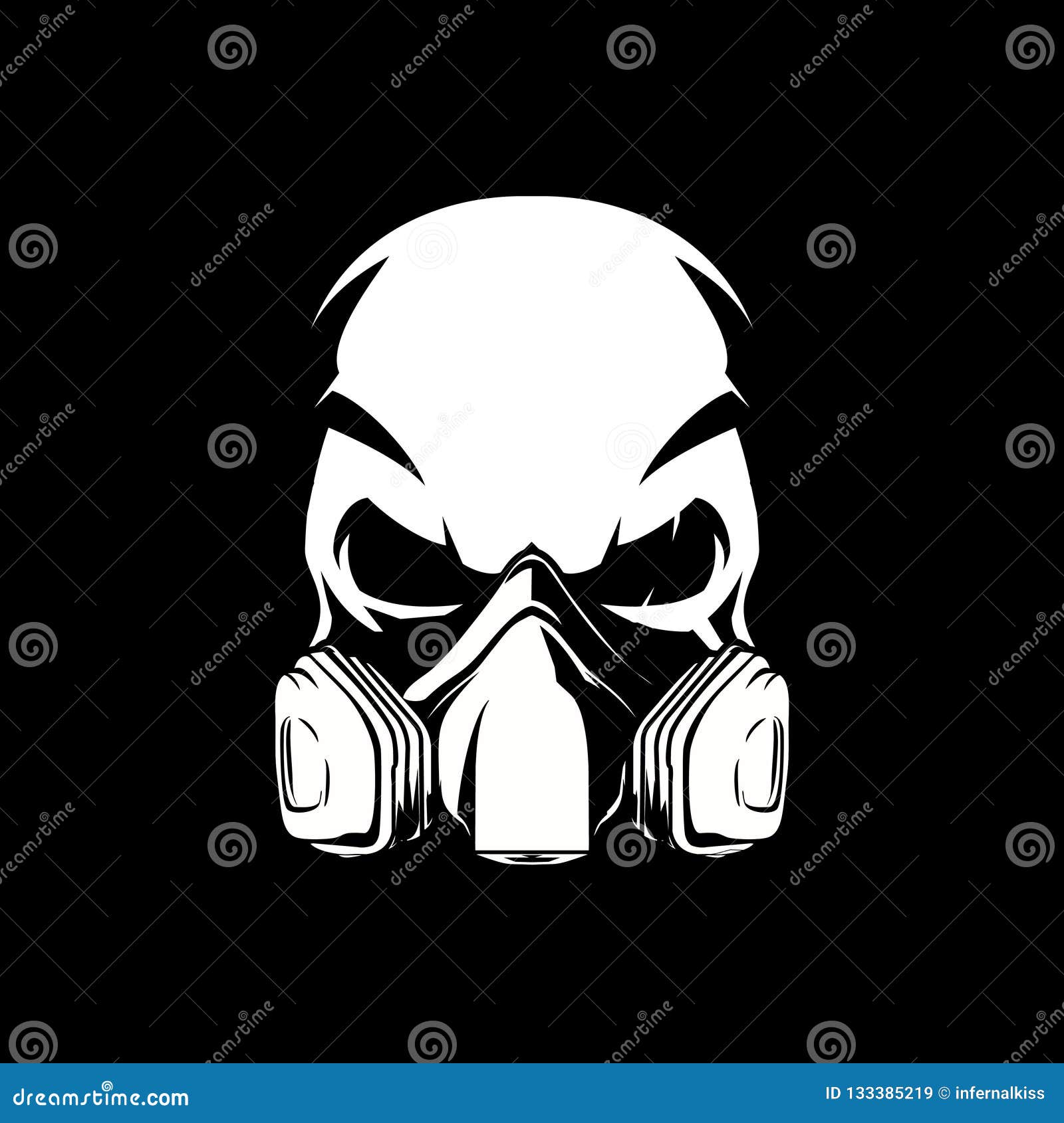 Black And White Skull With Paint Gas Mask Vector Stock Vector Illustration Of Badge Clothing 133385219 - w car decal roblox skull with gas mask vector free