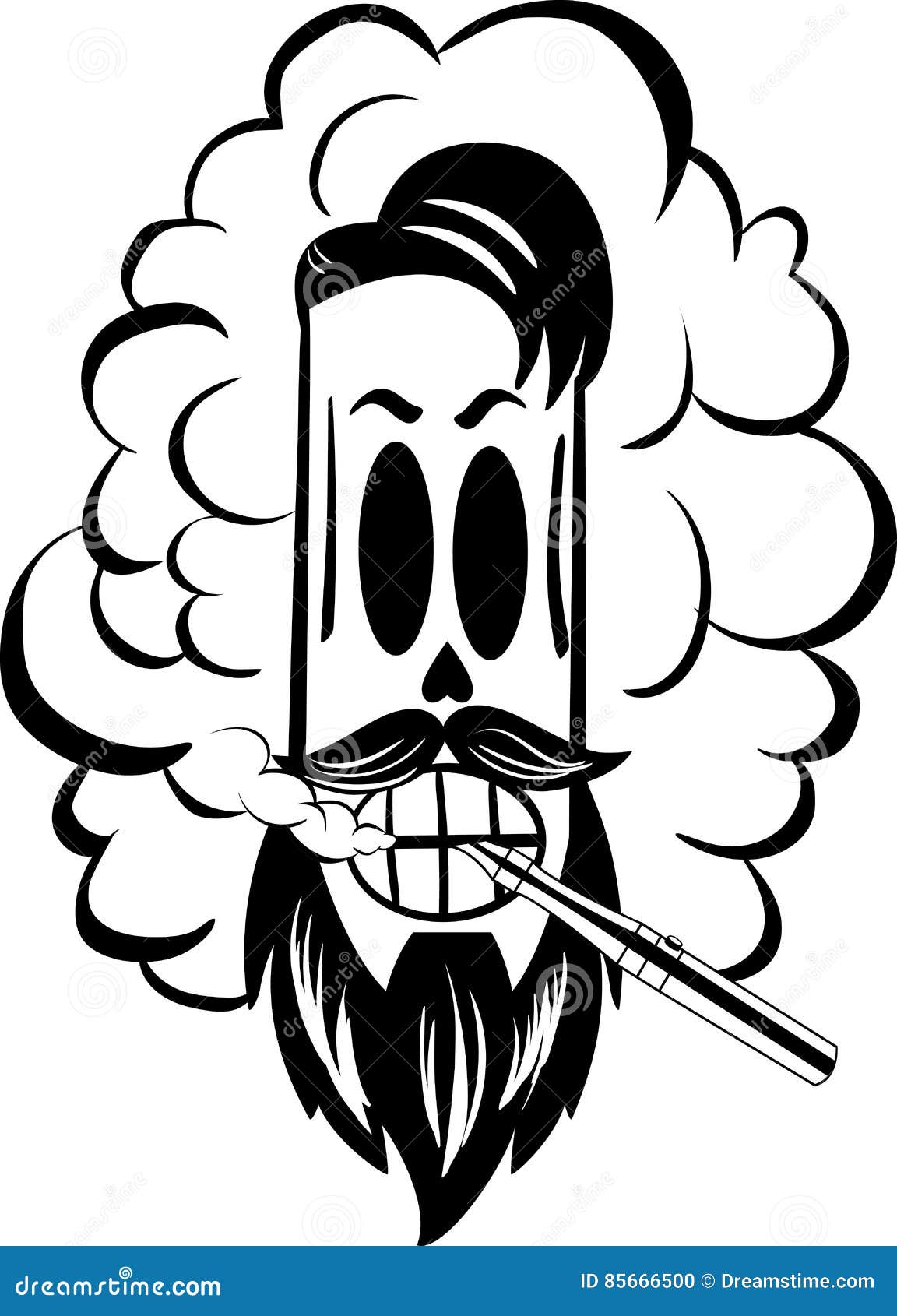 Black and White Skull Smoke Electric Cigarette Stock Vector - Illustration  of design, hipster: 85666500
