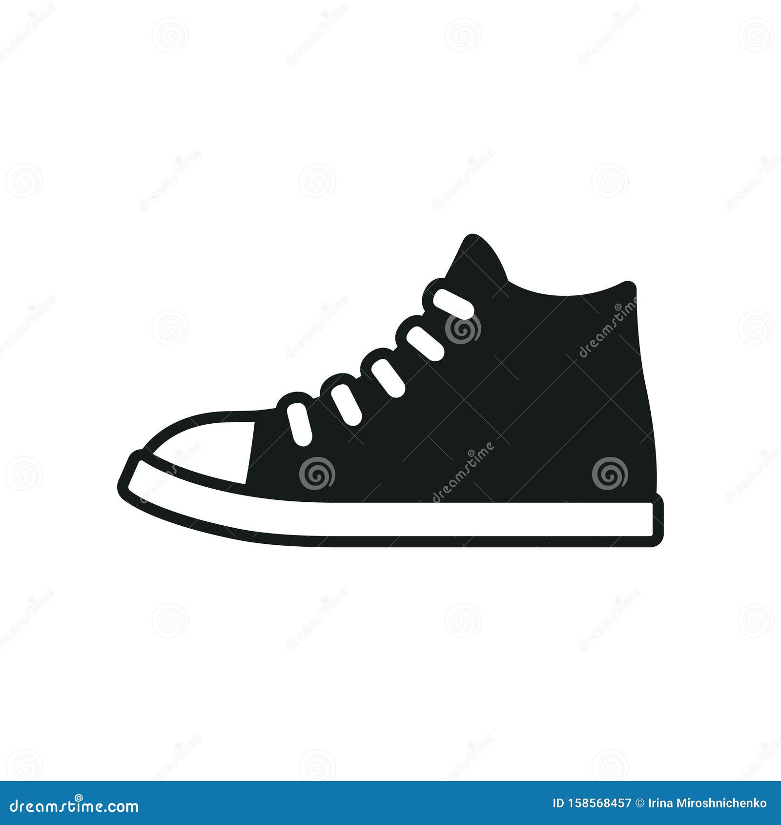 Black and white sneakers on isolated Royalty Free Vector