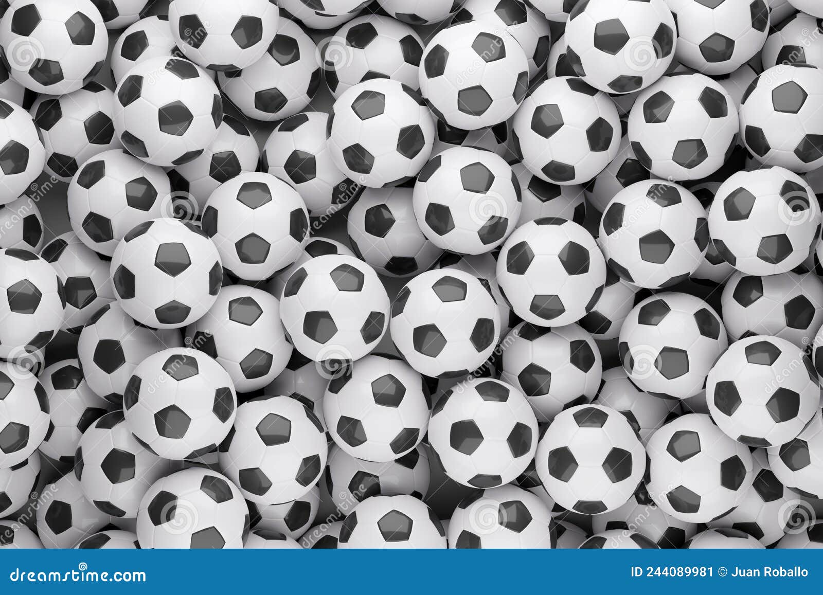 Black and White Soccer Balls Background. Top View Stock Illustration ...