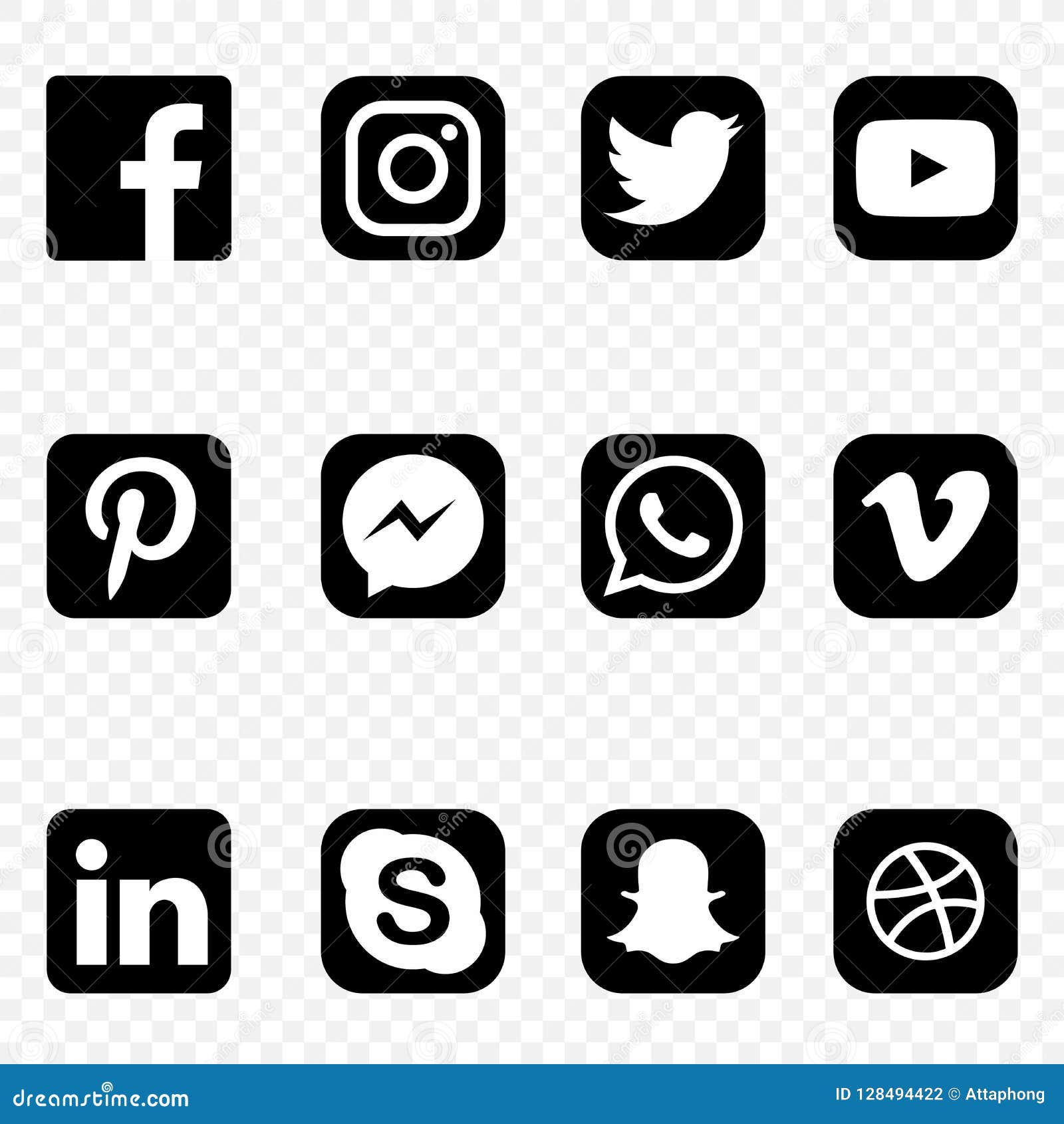 social media logo black and white png