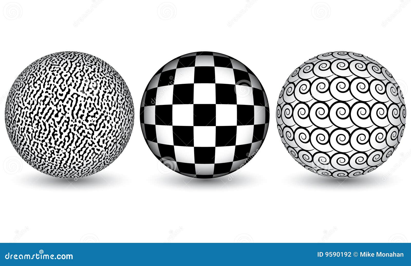 Black and white spheres stock vector. Illustration of graphic 9590192