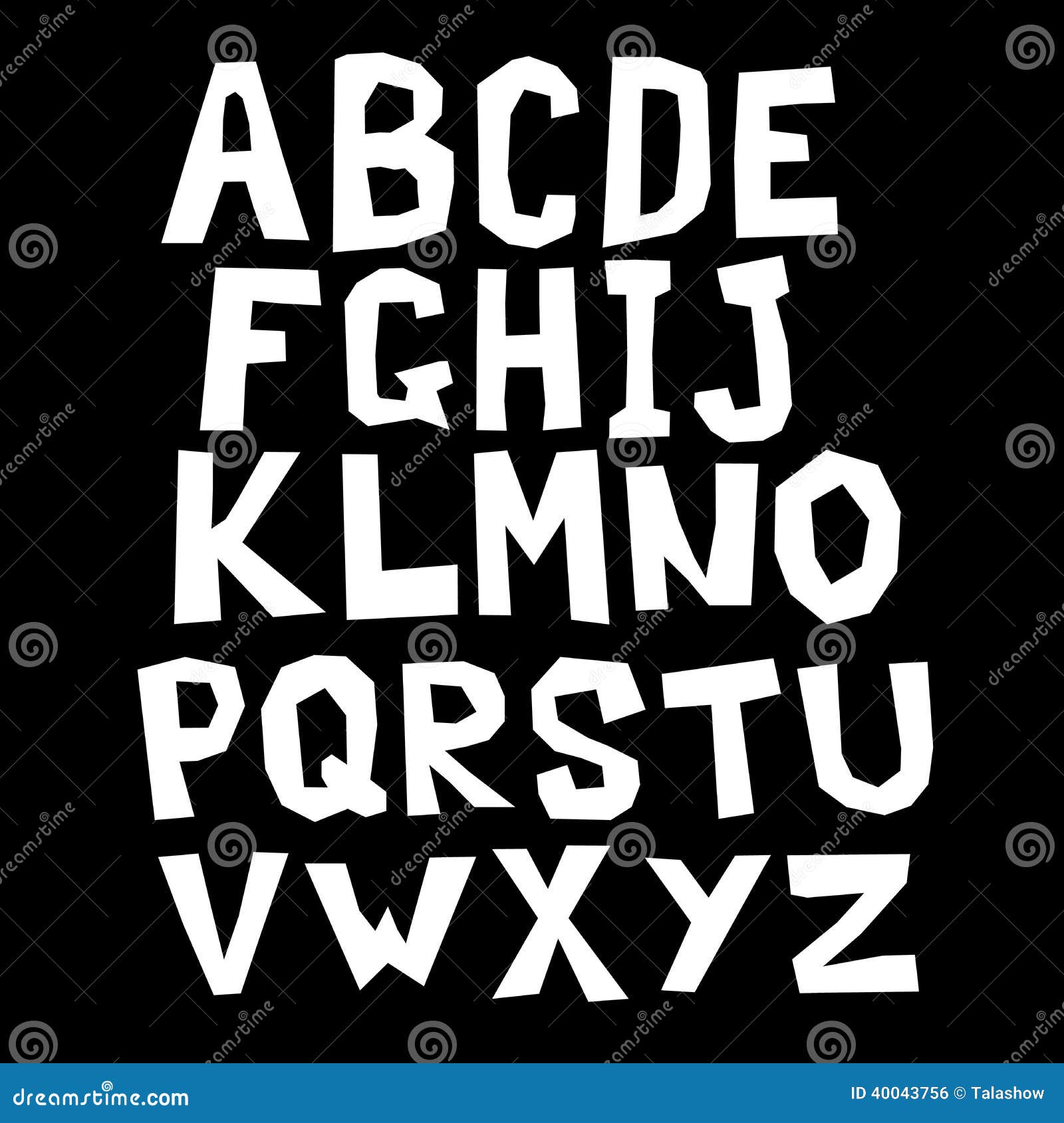 Black and White Square Alphabet Stock Vector Illustration of aged