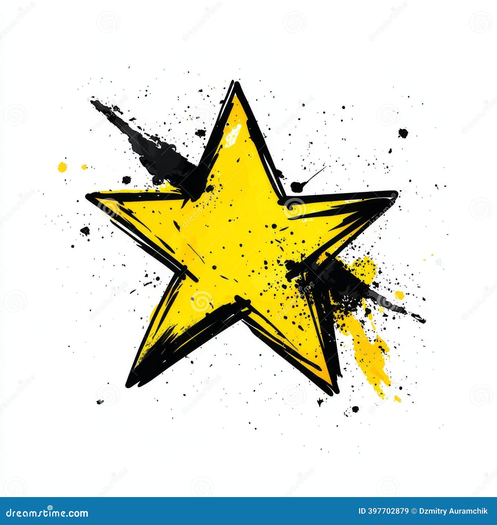 A Black and White Star, Drawn by Hand, Modernized, Free To Use Stock Image  - Image of star, xmas: 397702879, image size:1600x1690