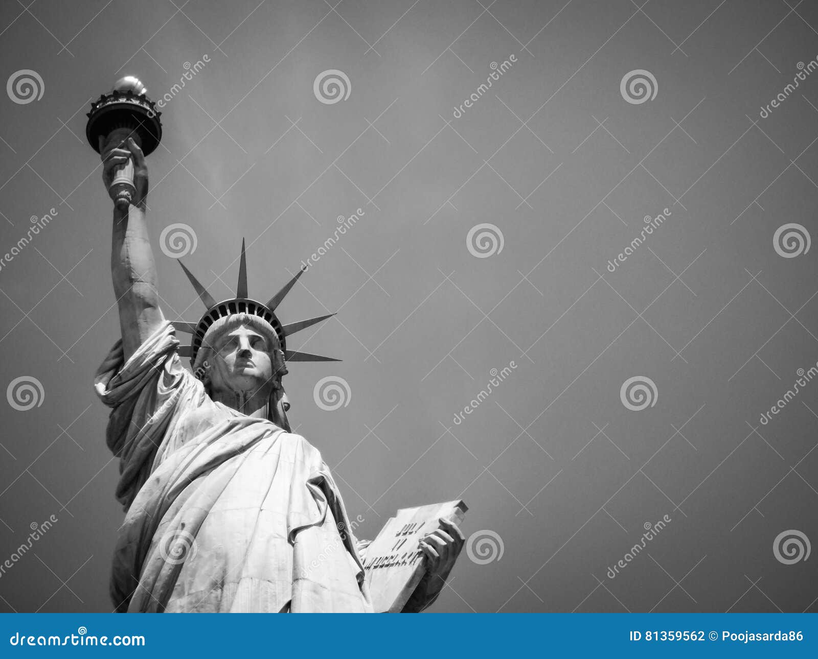 black white statue liberty newyork