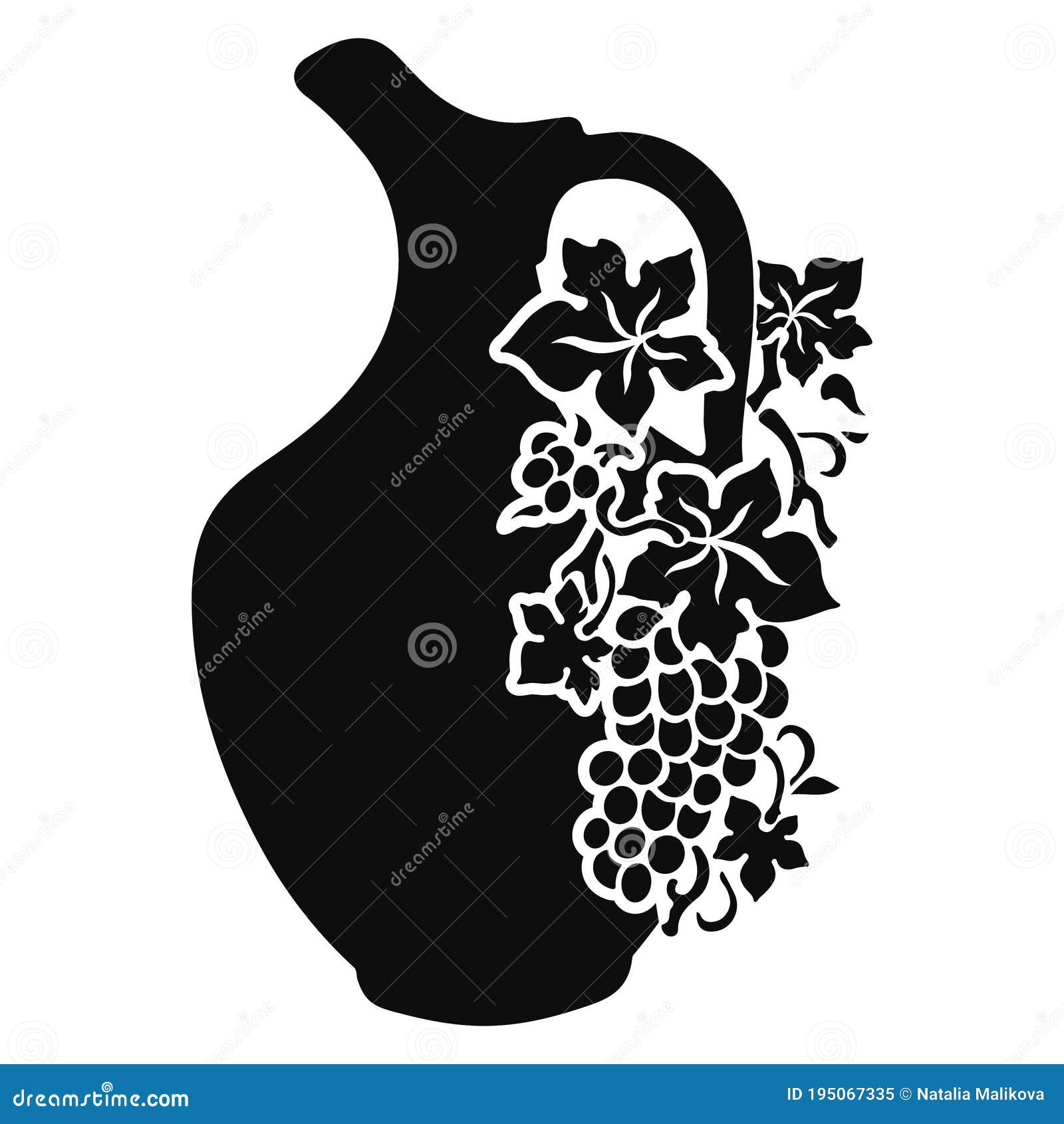 Black and White Stencil - the Pitcher Stock Vector - Illustration of