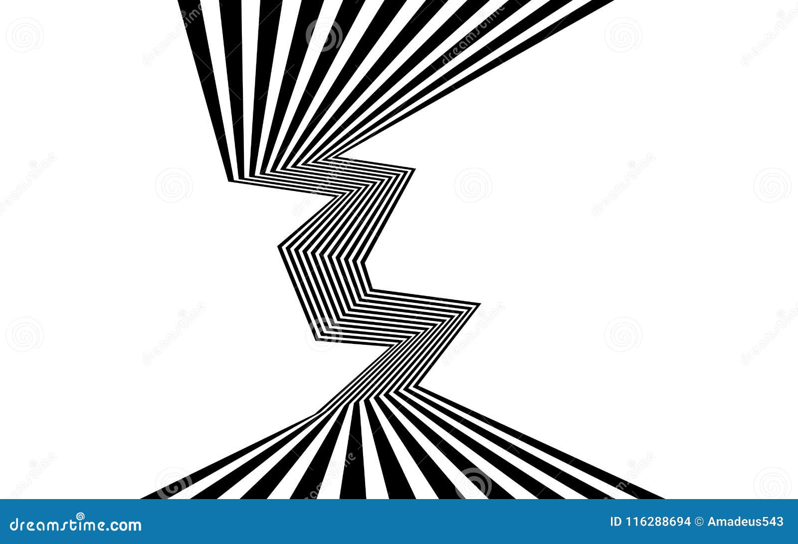 Black and White Stripe Line Abstract Graphic Optical Art Stock Vector