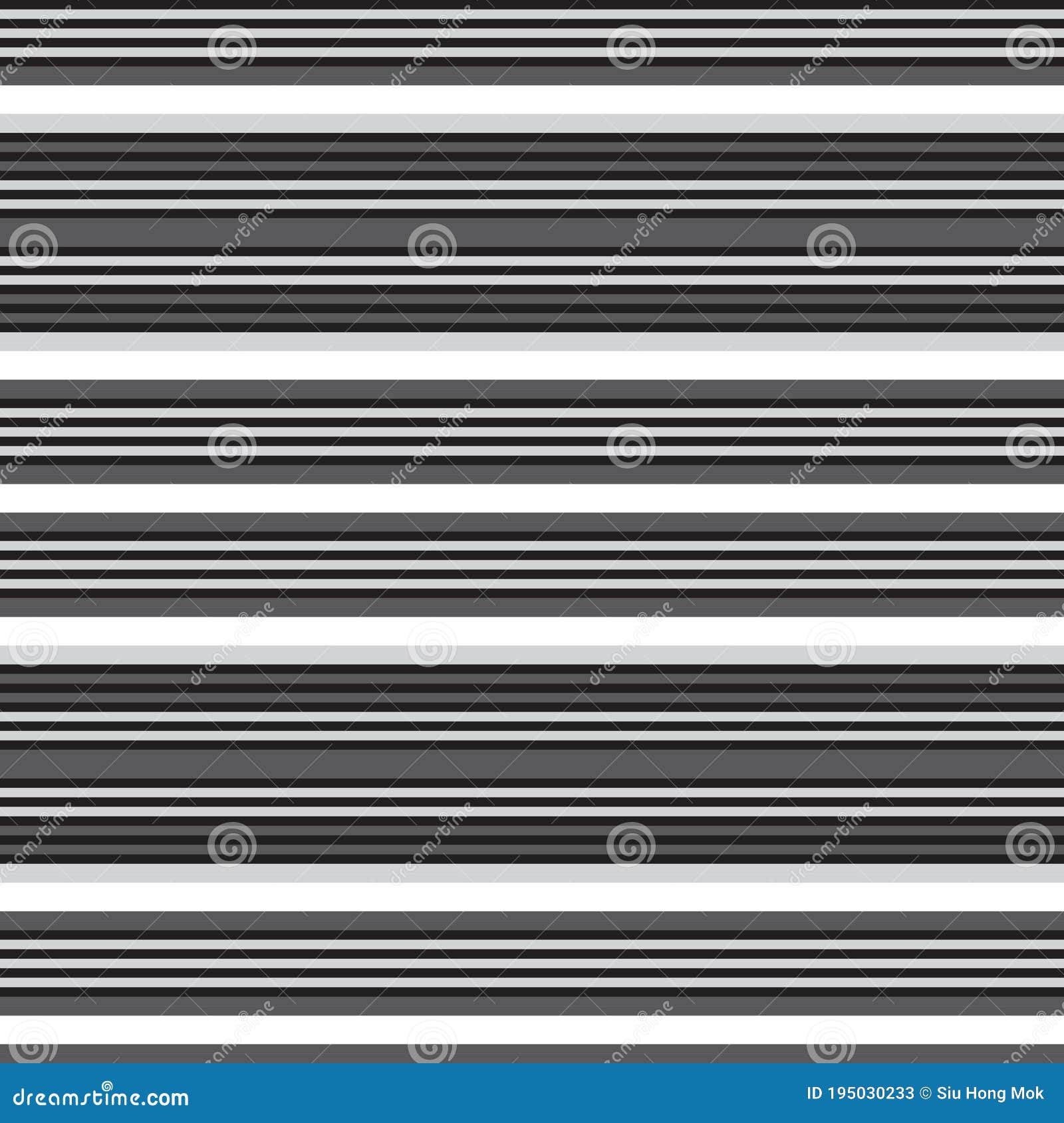 Black and White Stripe Seamless Pattern Background in Horizontal Style