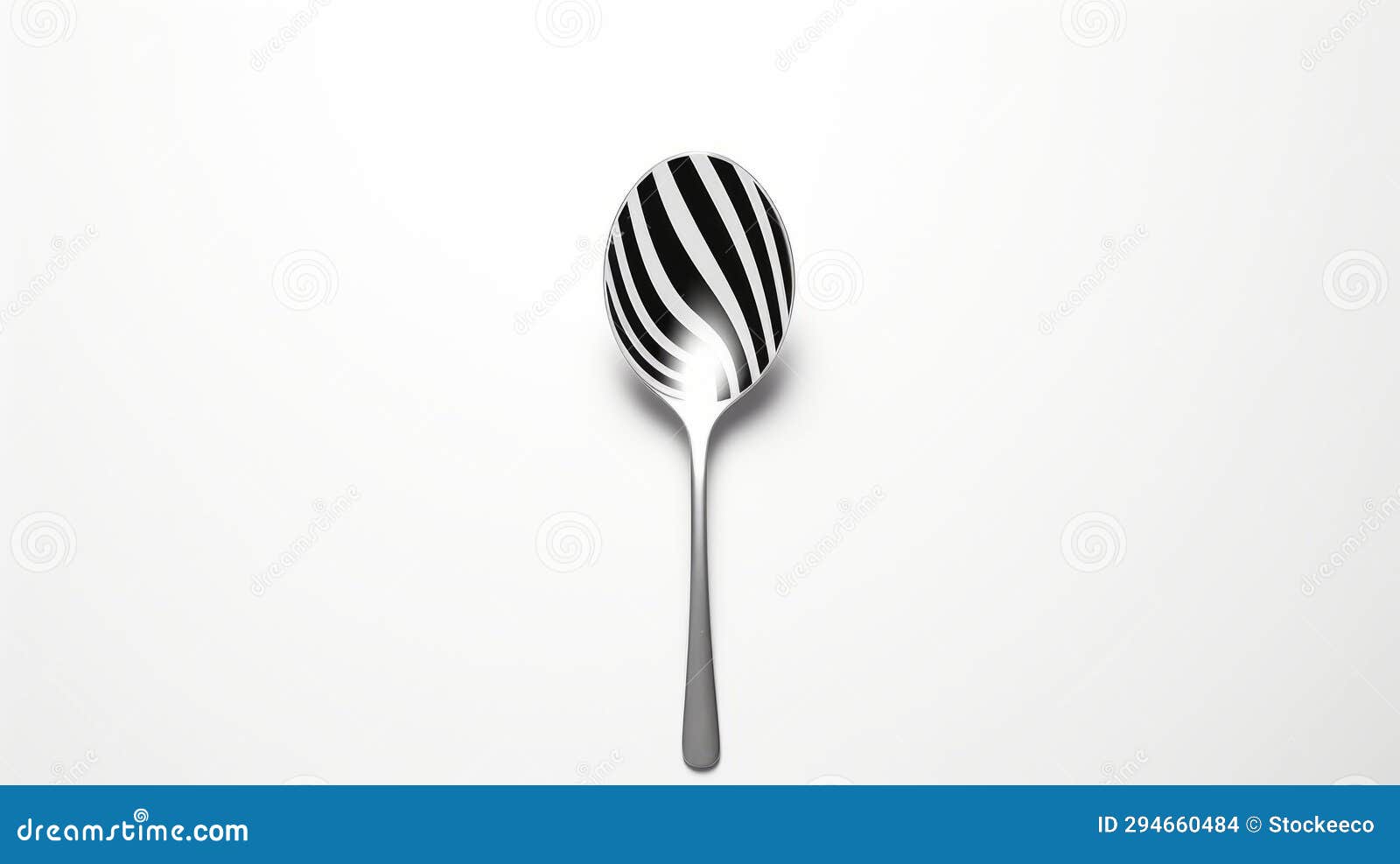 minimalist 3d zebra spoon: optical illusion graphic 