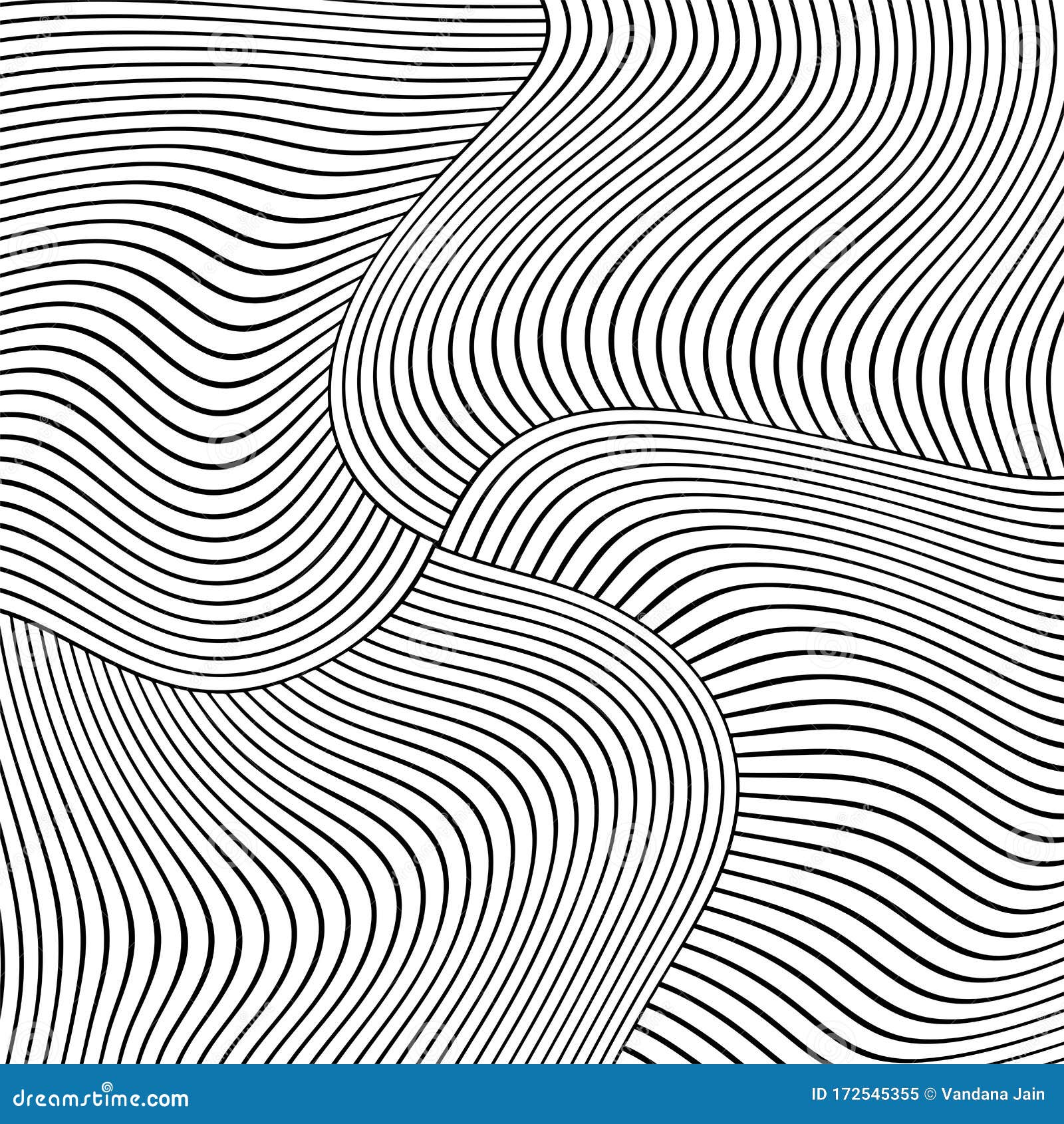 Vector Image Black and White Waves Striped Background.Optical Illusion ...