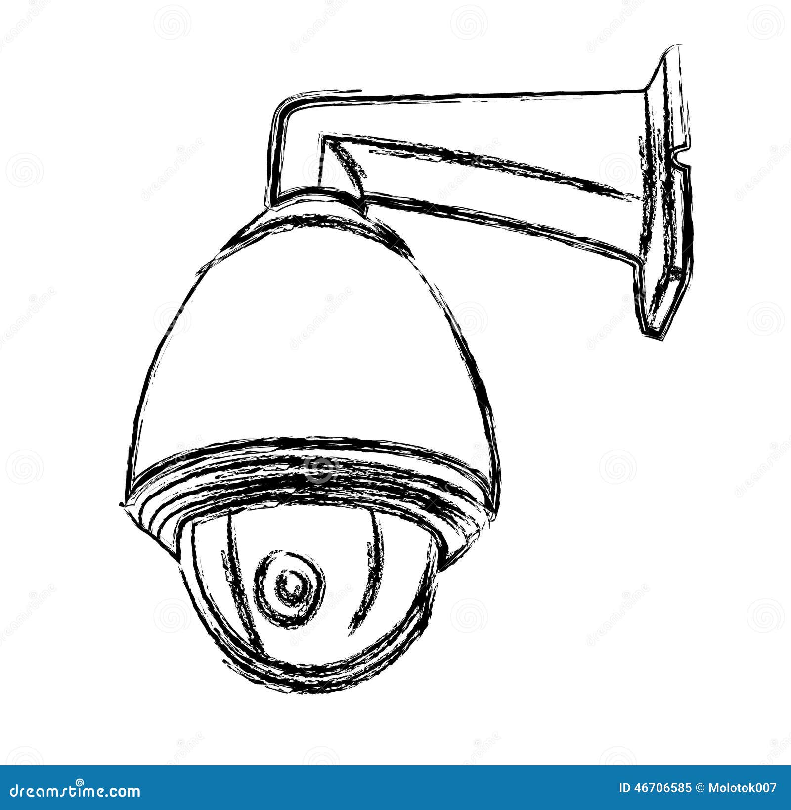 Black And White Surveillance Camera (CCTV) Cartoon Vector