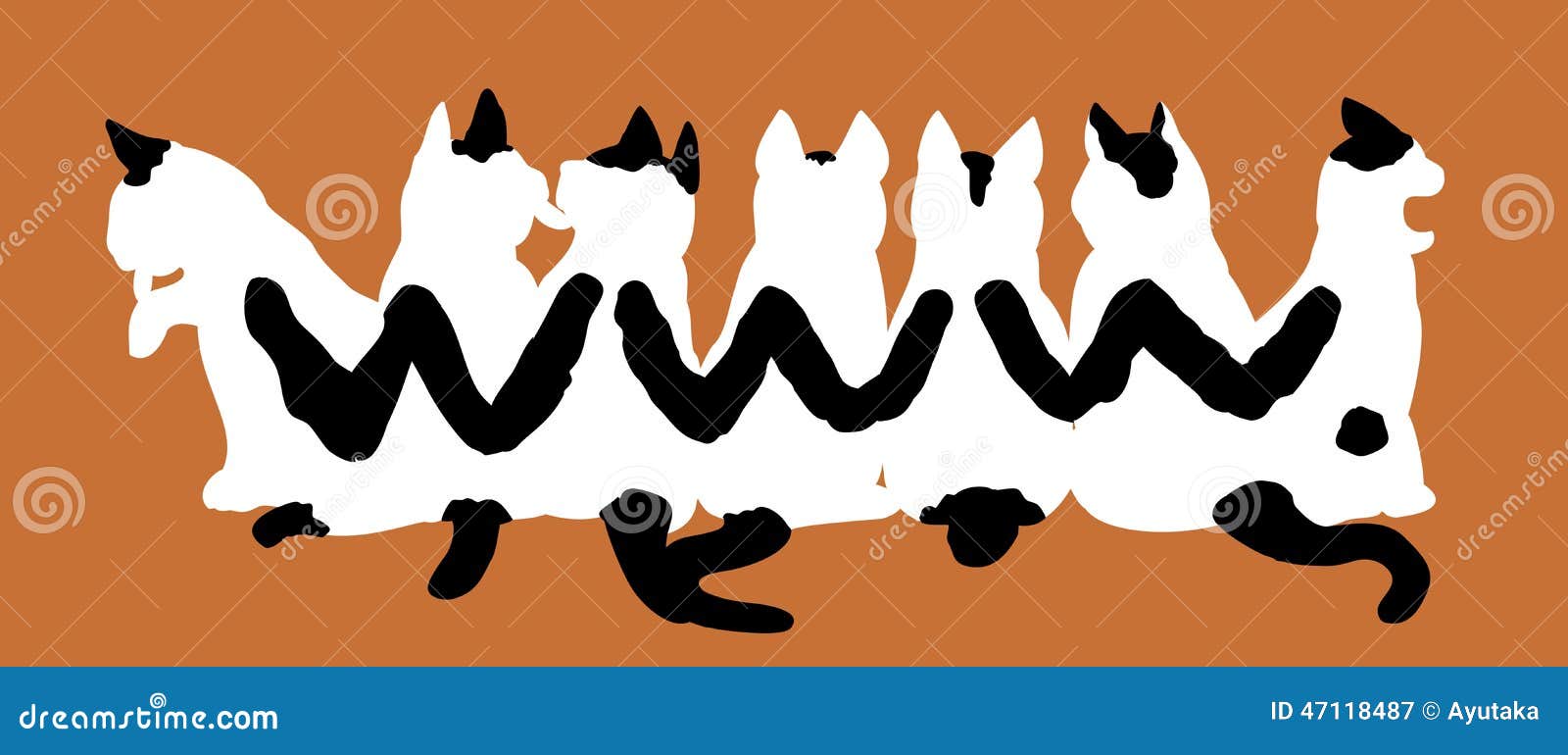 Black-and-white Tabby Cats Making Pattern WWW Stock Vector