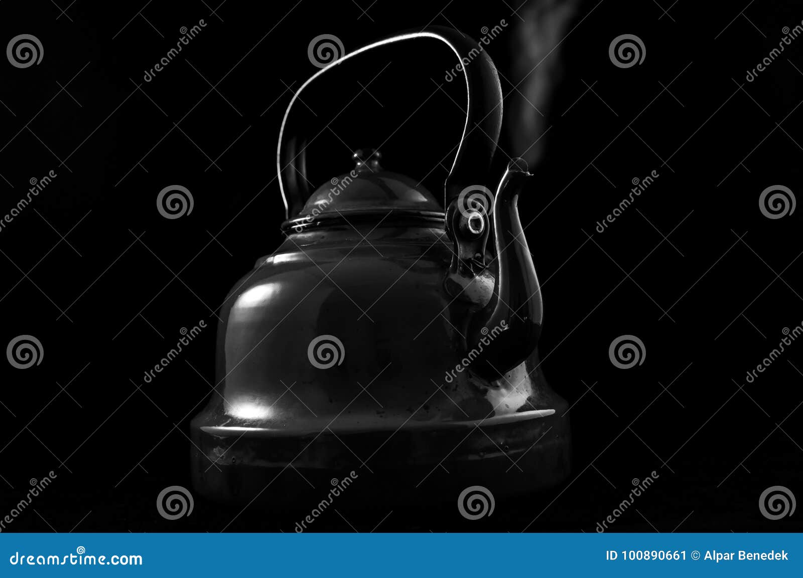 Black and White Teapot Isolated . Stock Image Image of gourmet