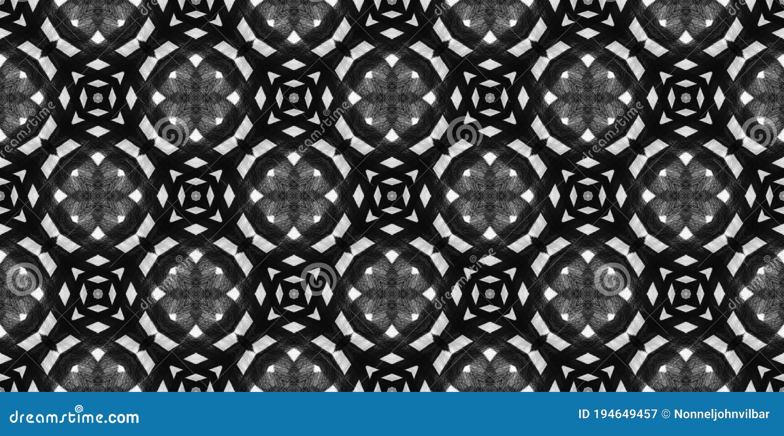 Black and White Textile Elements Seamless Abstract Pattern Stock Image