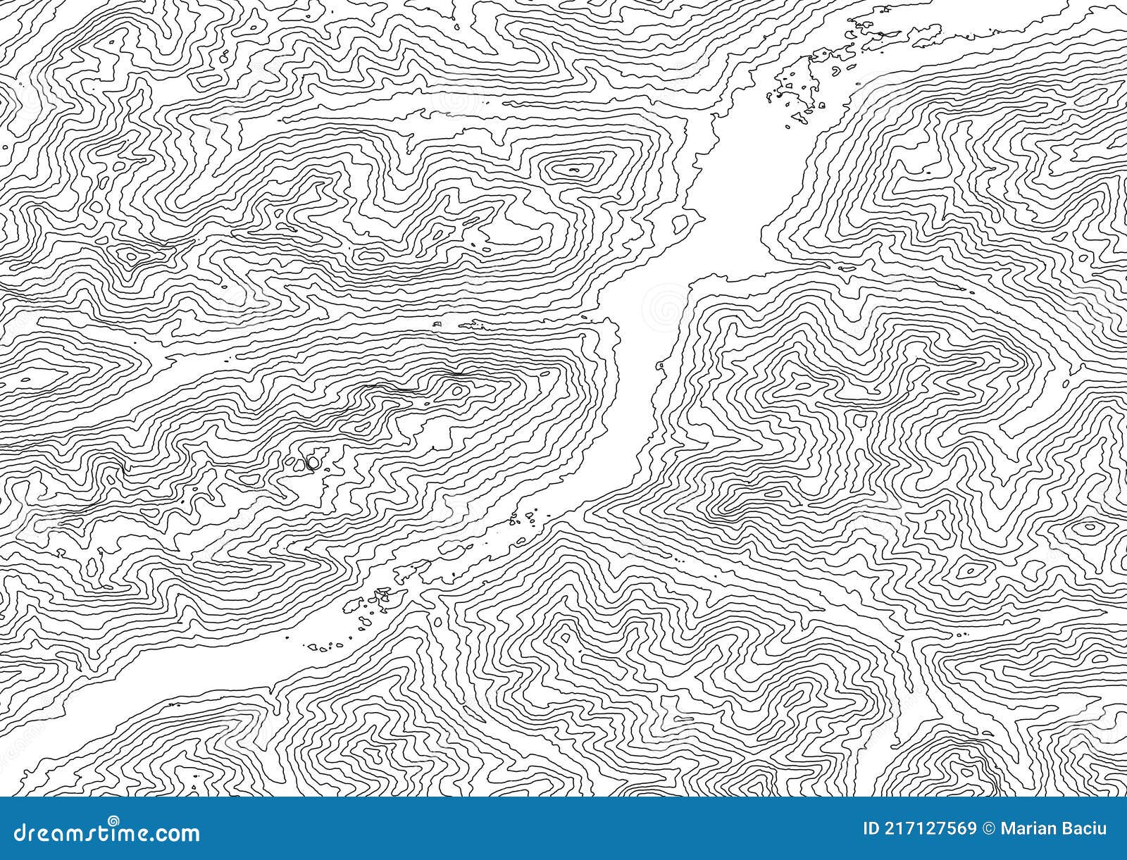 An Black And White Topographic Map Lines 100 M Level Curves Contour Terrain Path Travel Background Geographic Abstract Grid Stock Illustration Illustration Of Size Geographic