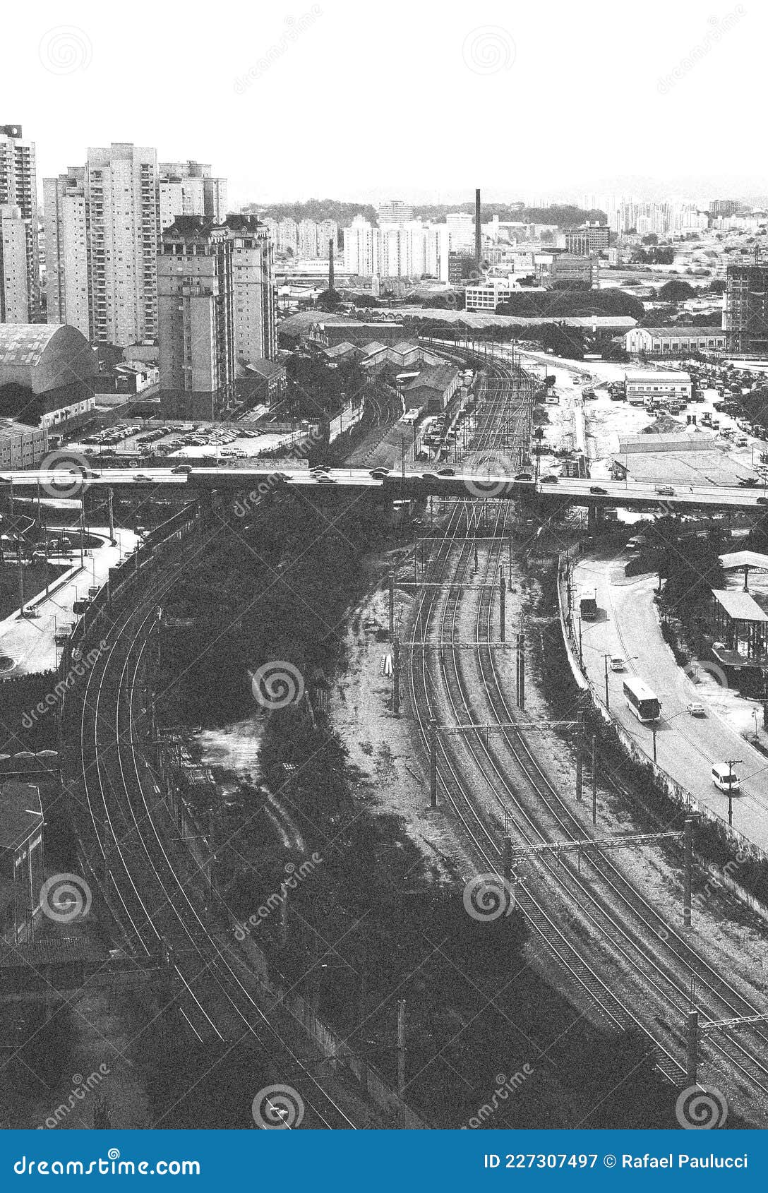 black and white train and subway rails in barra funda, sao paulo, brazil