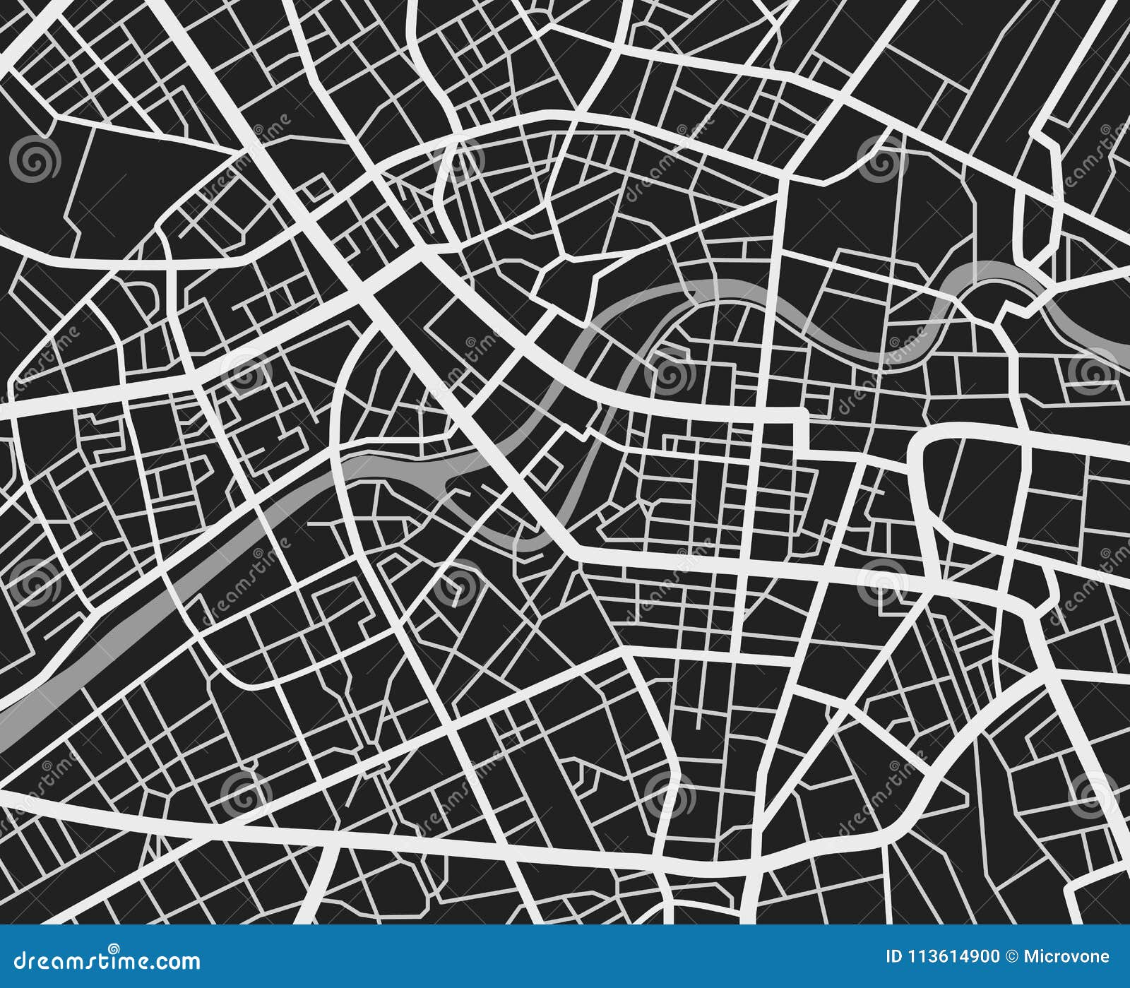 black and white travel city map. urban transport roads  cartography background