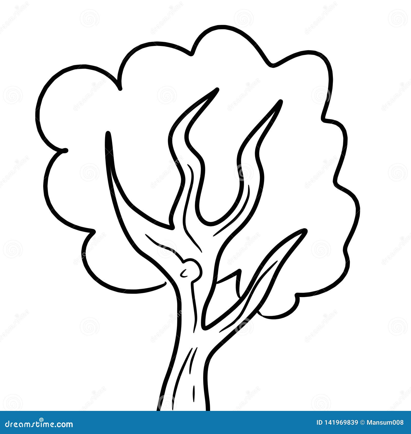 Black and white tree stock illustration. Illustration of black 141969839