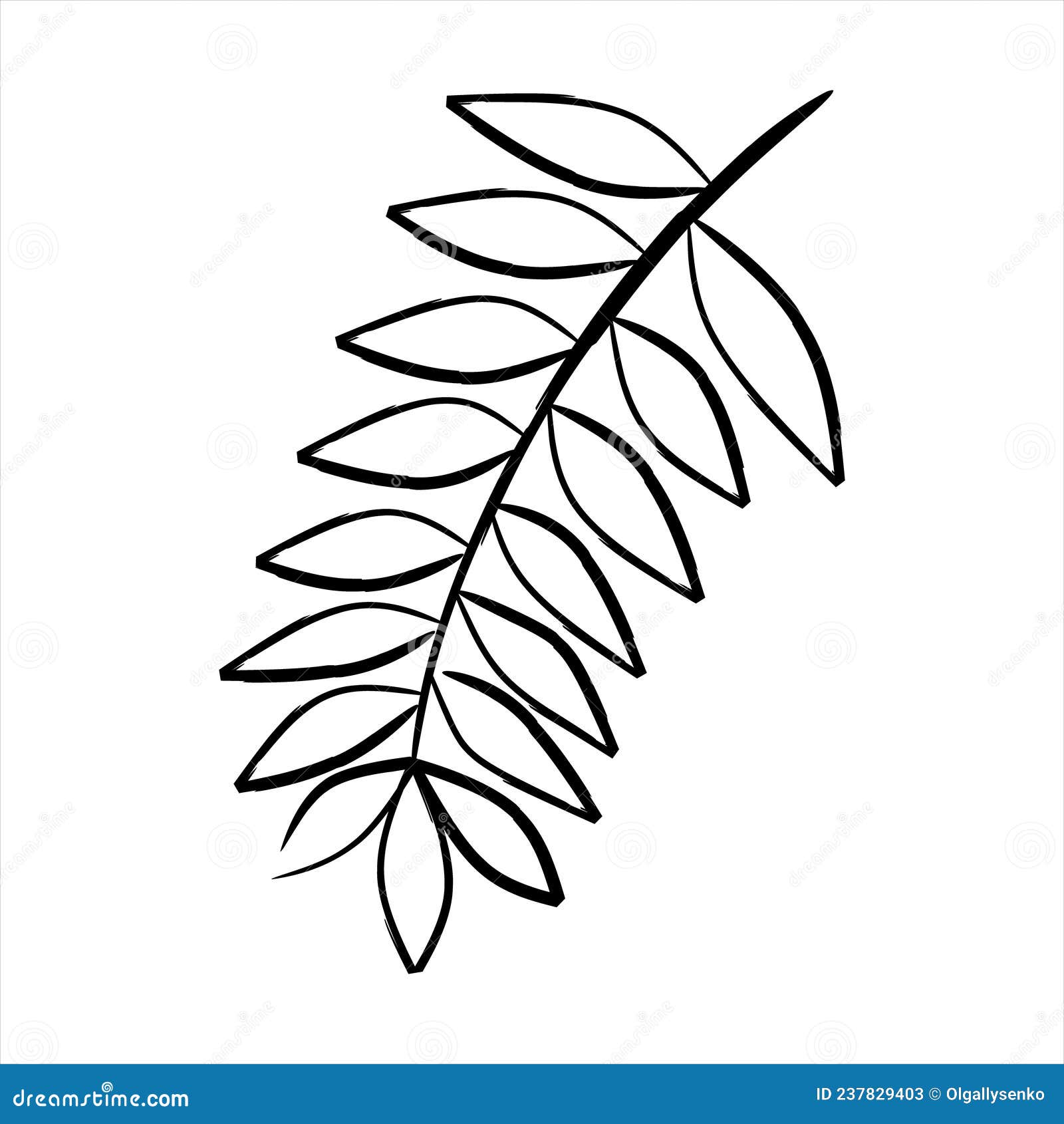 Black and White Tropical Leaf Design Element Stock Vector