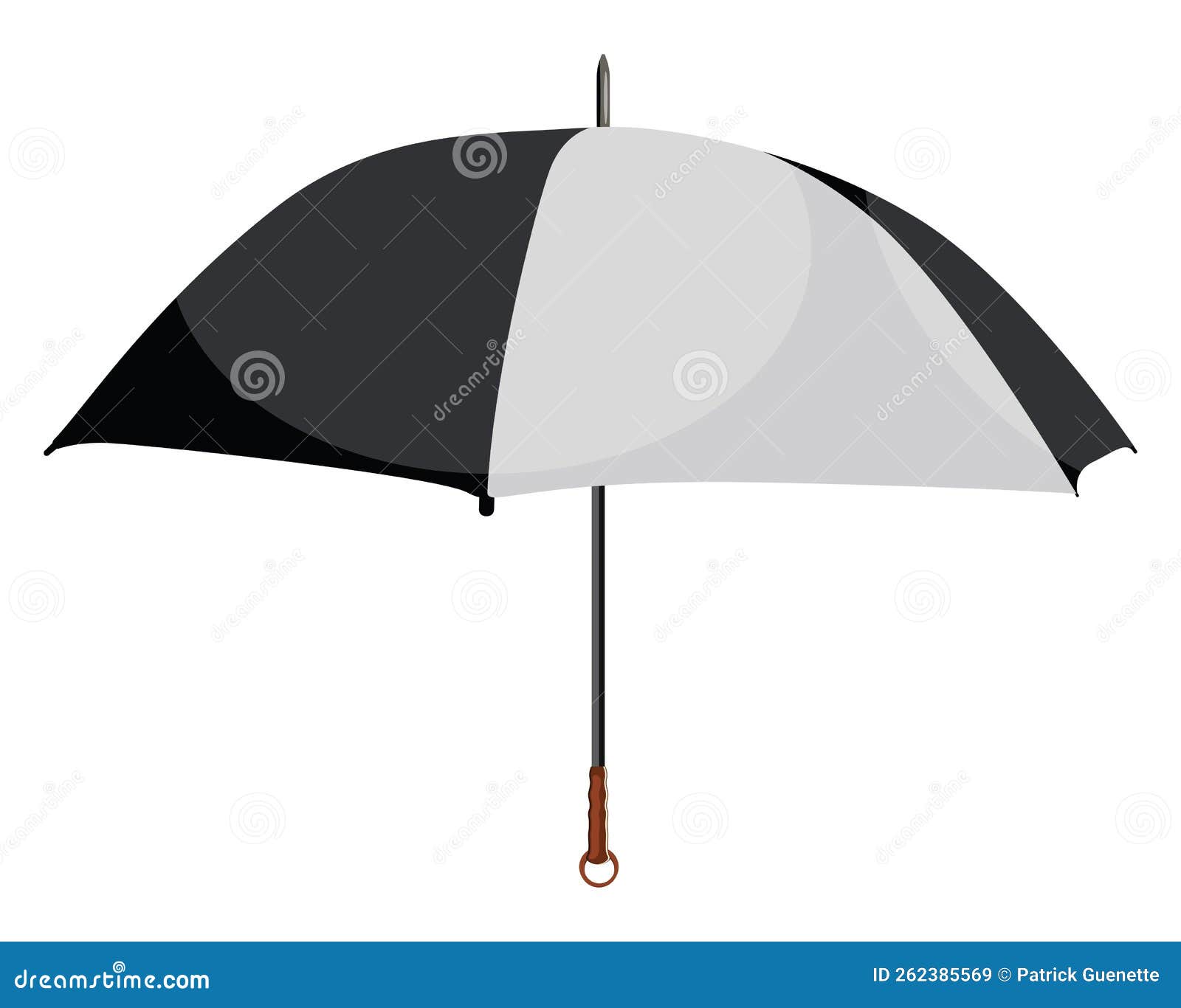 Black and White Umbrella, Icon Stock Vector Illustration of white