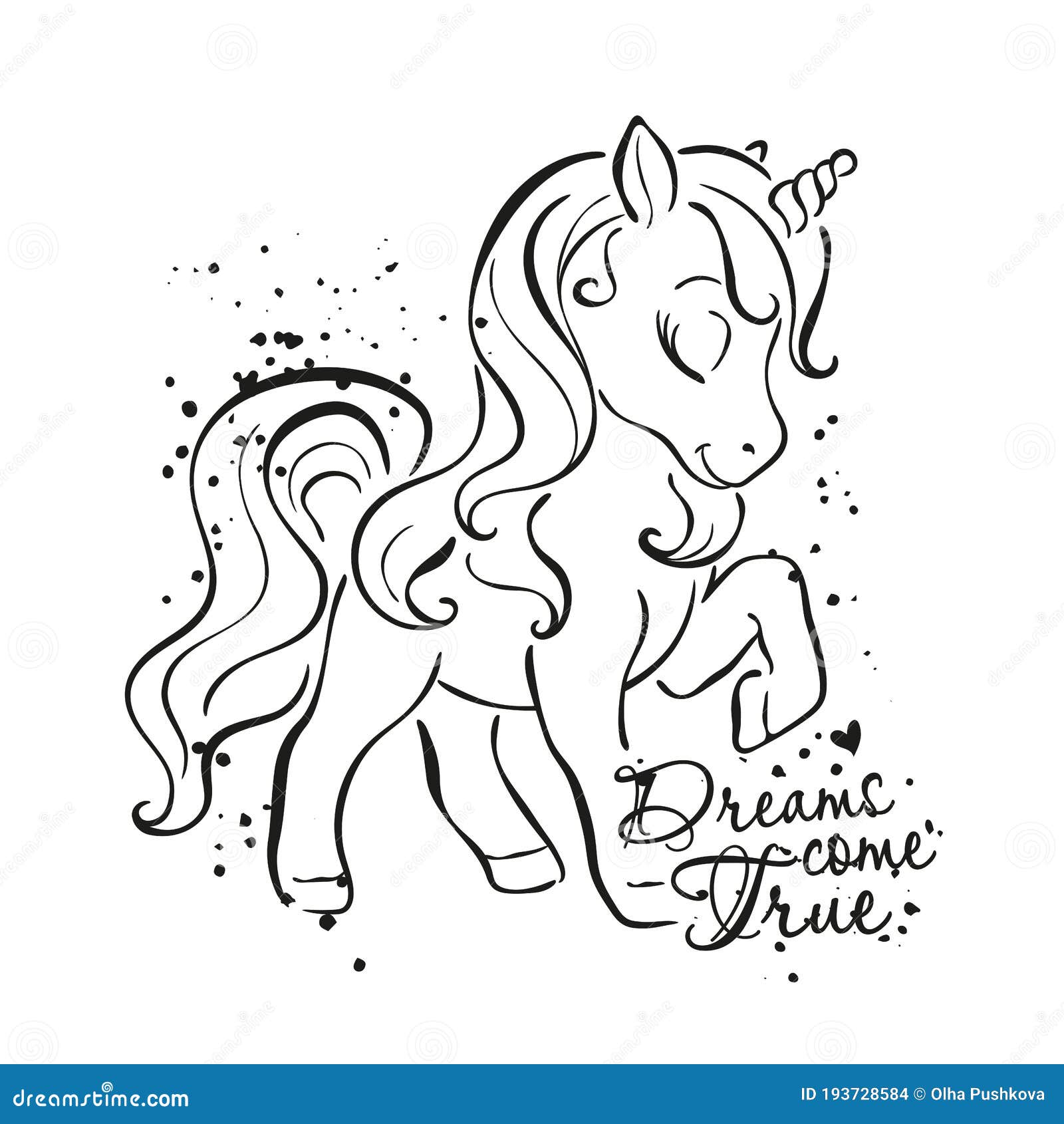 Drawing unicorn coloring book vector... - Stock Illustration [73091334] -  PIXTA