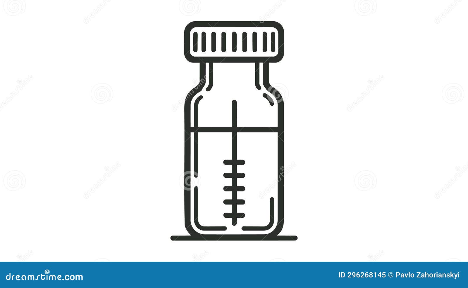 a black and white  icon of a medicine bottle with measurement markings