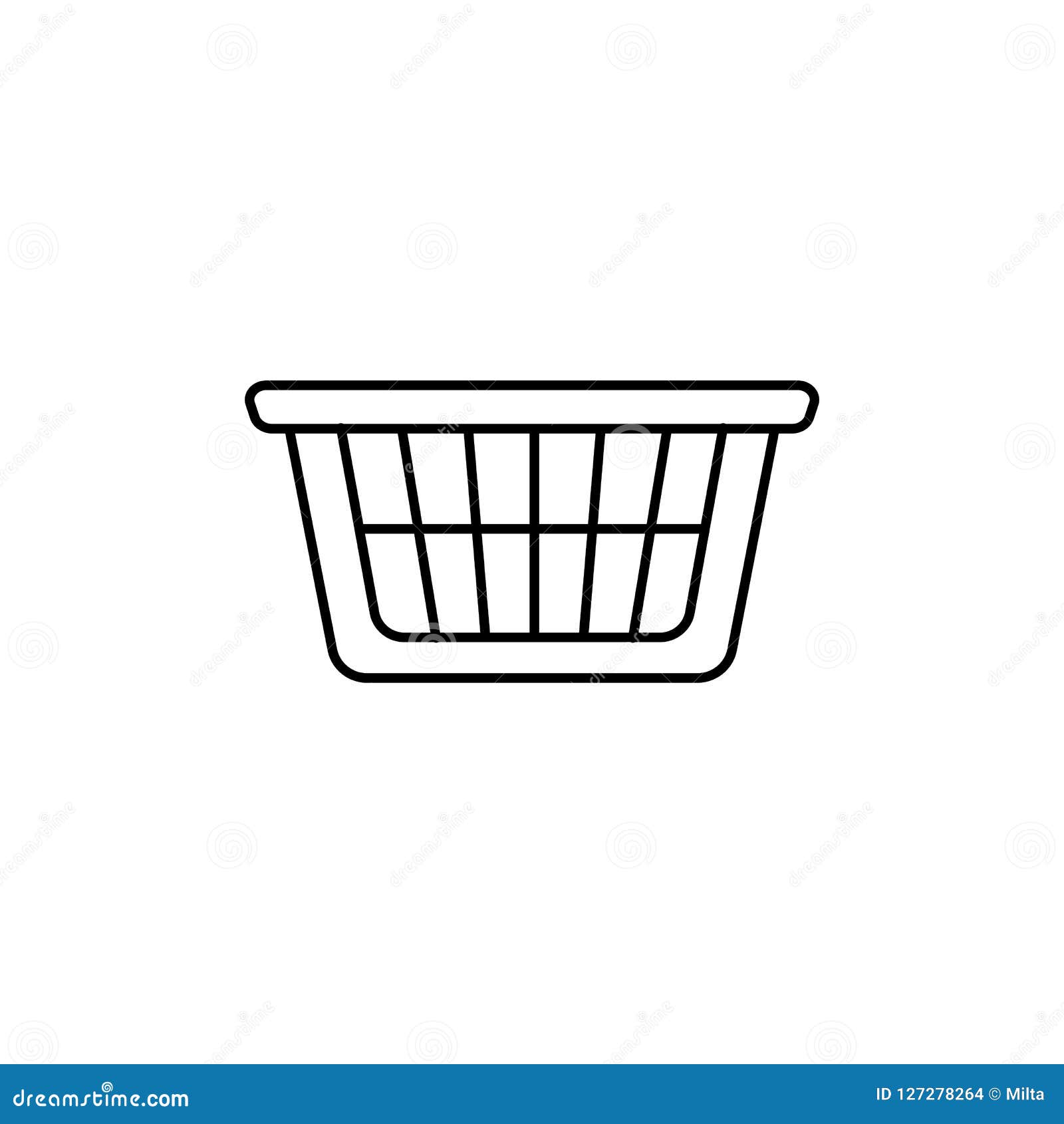 Black & White Vector Illustration of Basket Organizer. Line Icon Stock  Vector - Illustration of decorative, outline: 127278264