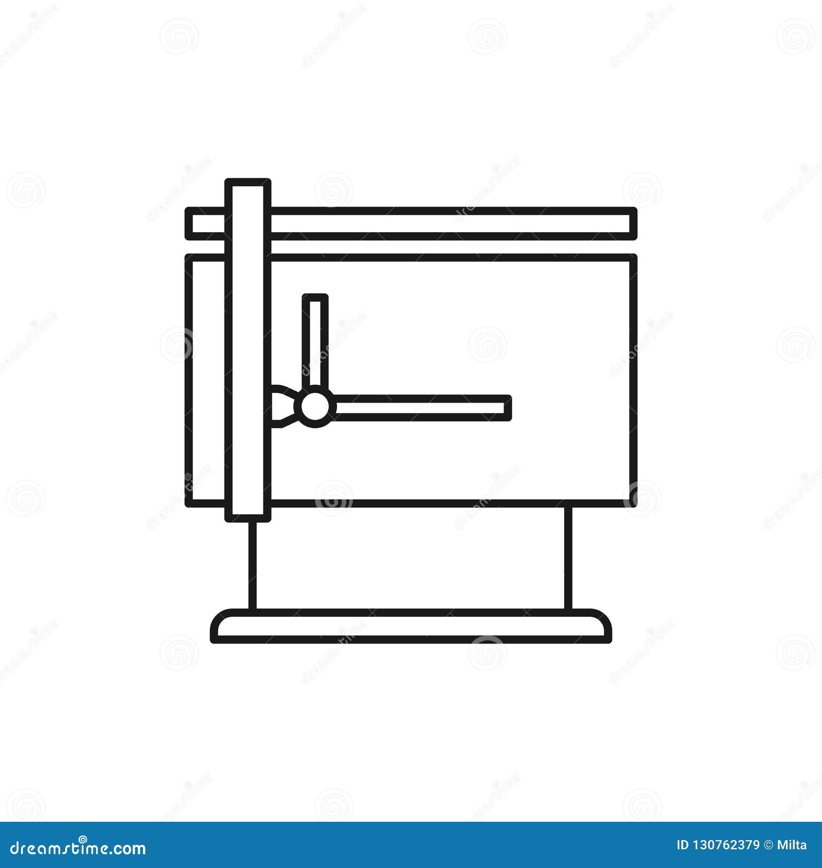 Black & White Vector Illustration of Drafting Machine Table with Stock  Vector - Illustration of draughtsman, architect: 130762379