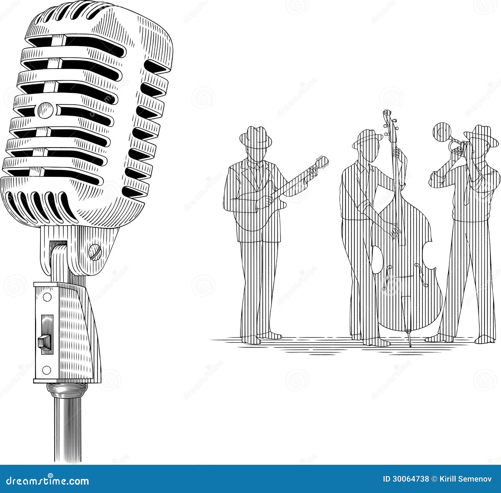 Jazz stock vector. Illustration of graphic, musical, microphone 30064738