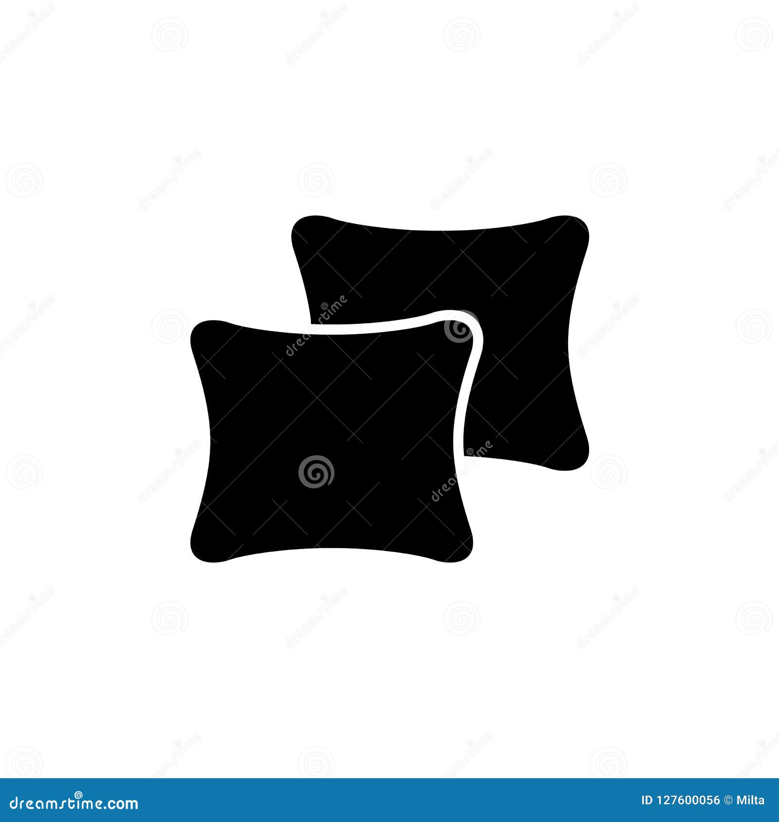 Black & White Vector Illustration of Square Throw Pillows. Flat Stock