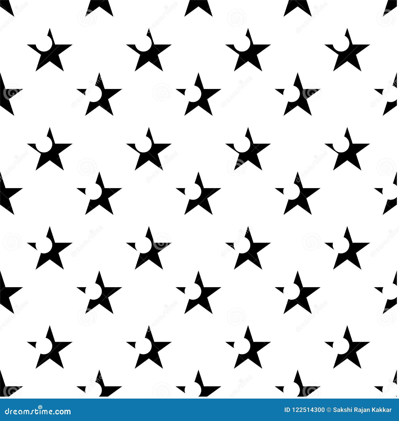 Black and White Vector Image and Seamless Repeat Pattern Design Stock ...