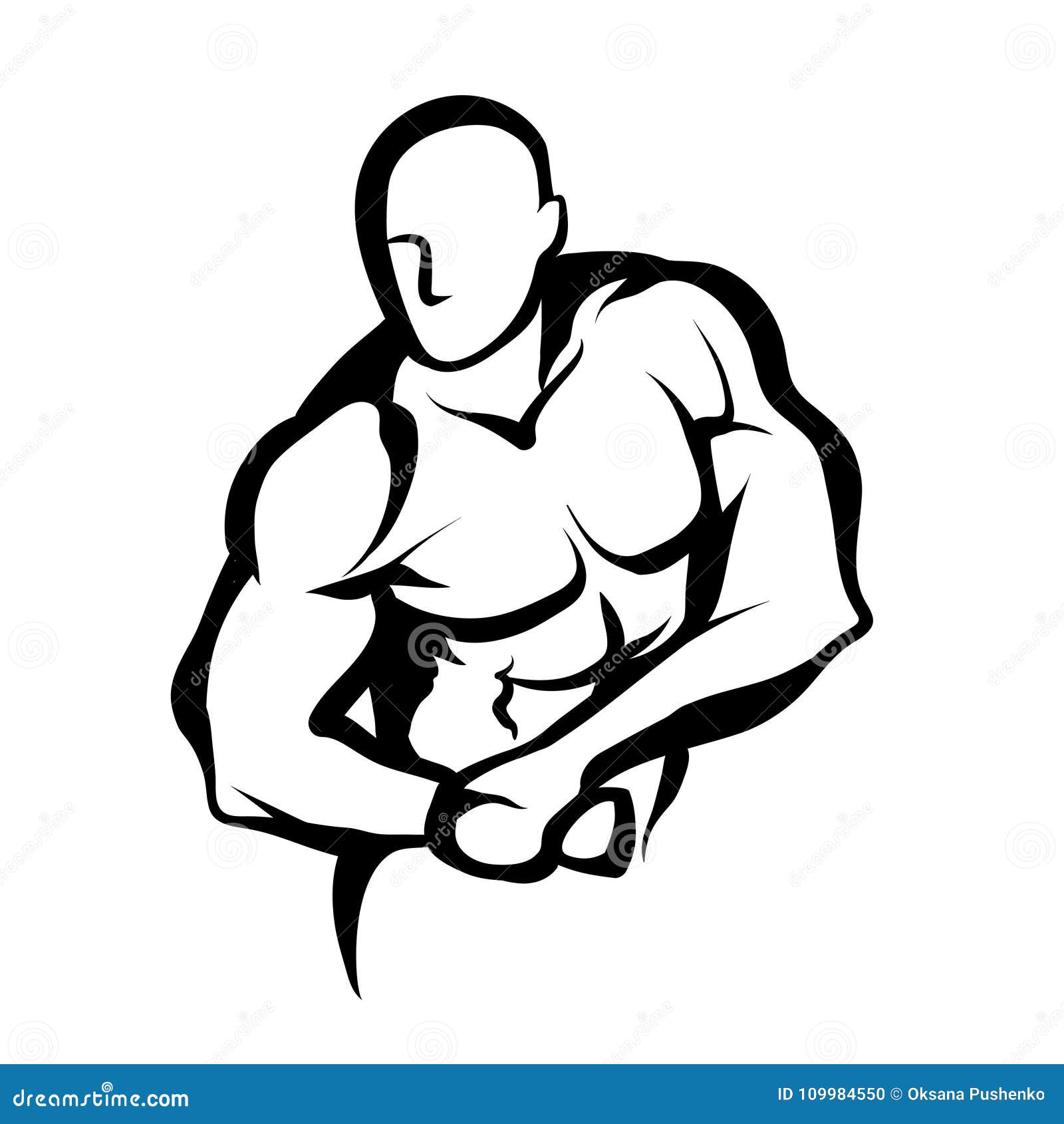 Male bodybuilder stock vector. Illustration of body - 109984550