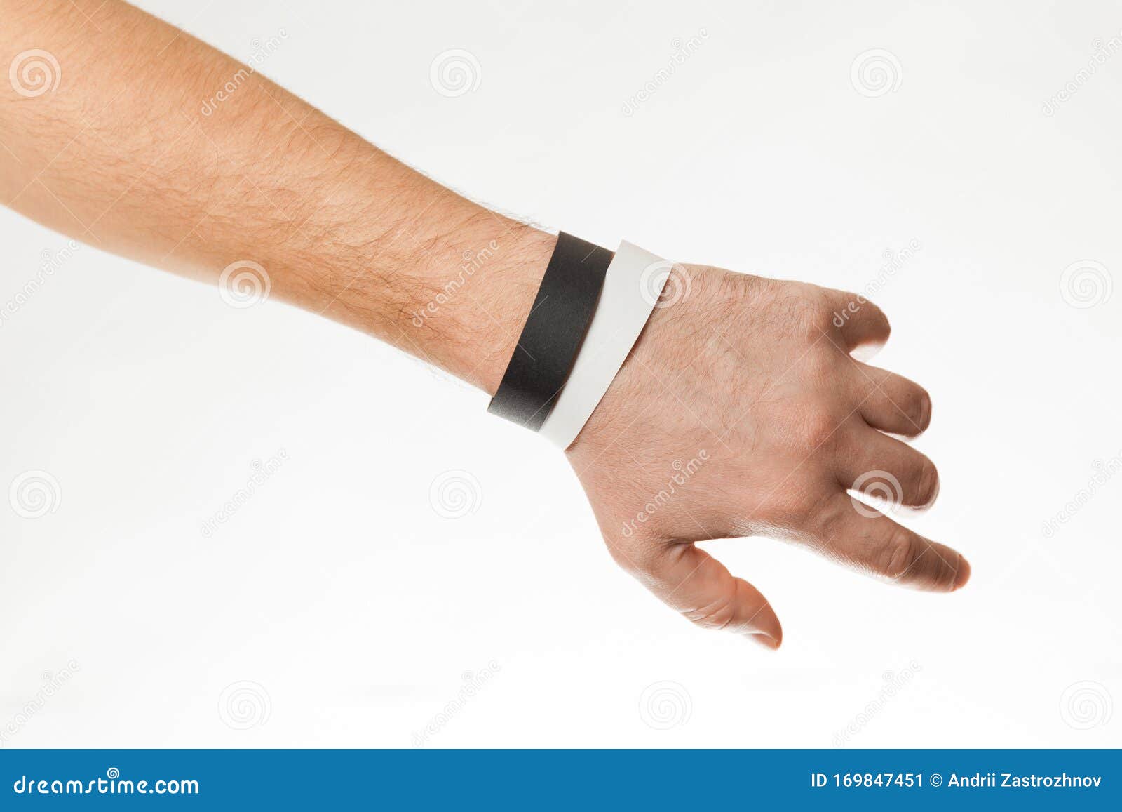 Download Black And White Version Of Blank Bracelet On Hand. Paper ...