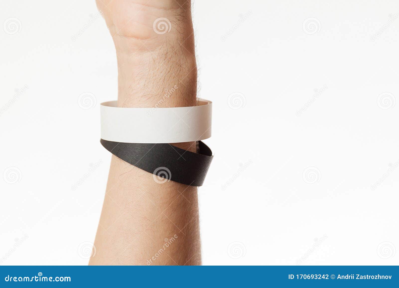 Download Black And White Version Of Blank Bracelet On Hand. Paper ...