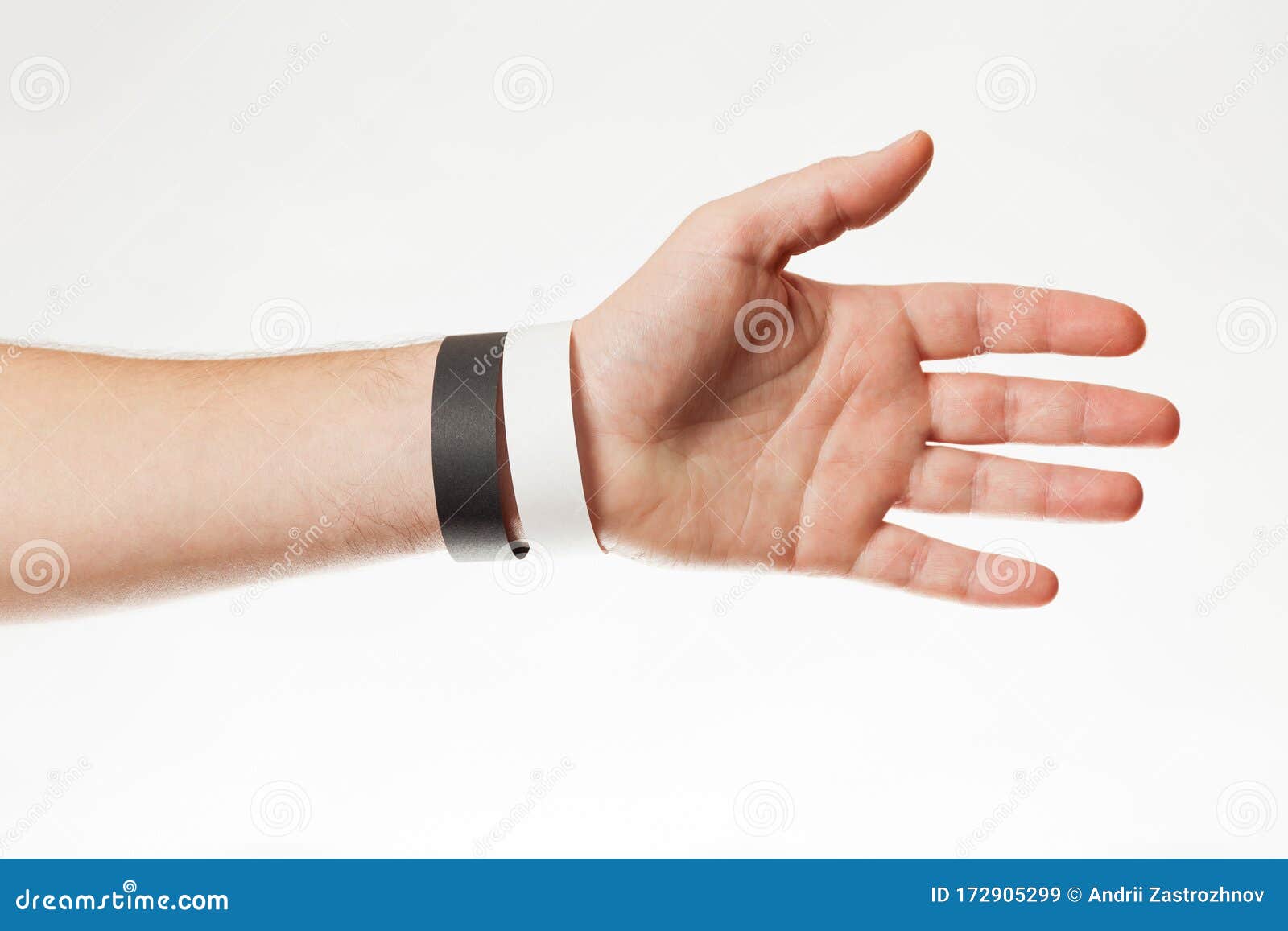 Download Black And White Version Of Blank Bracelet On Hand. Paper ...