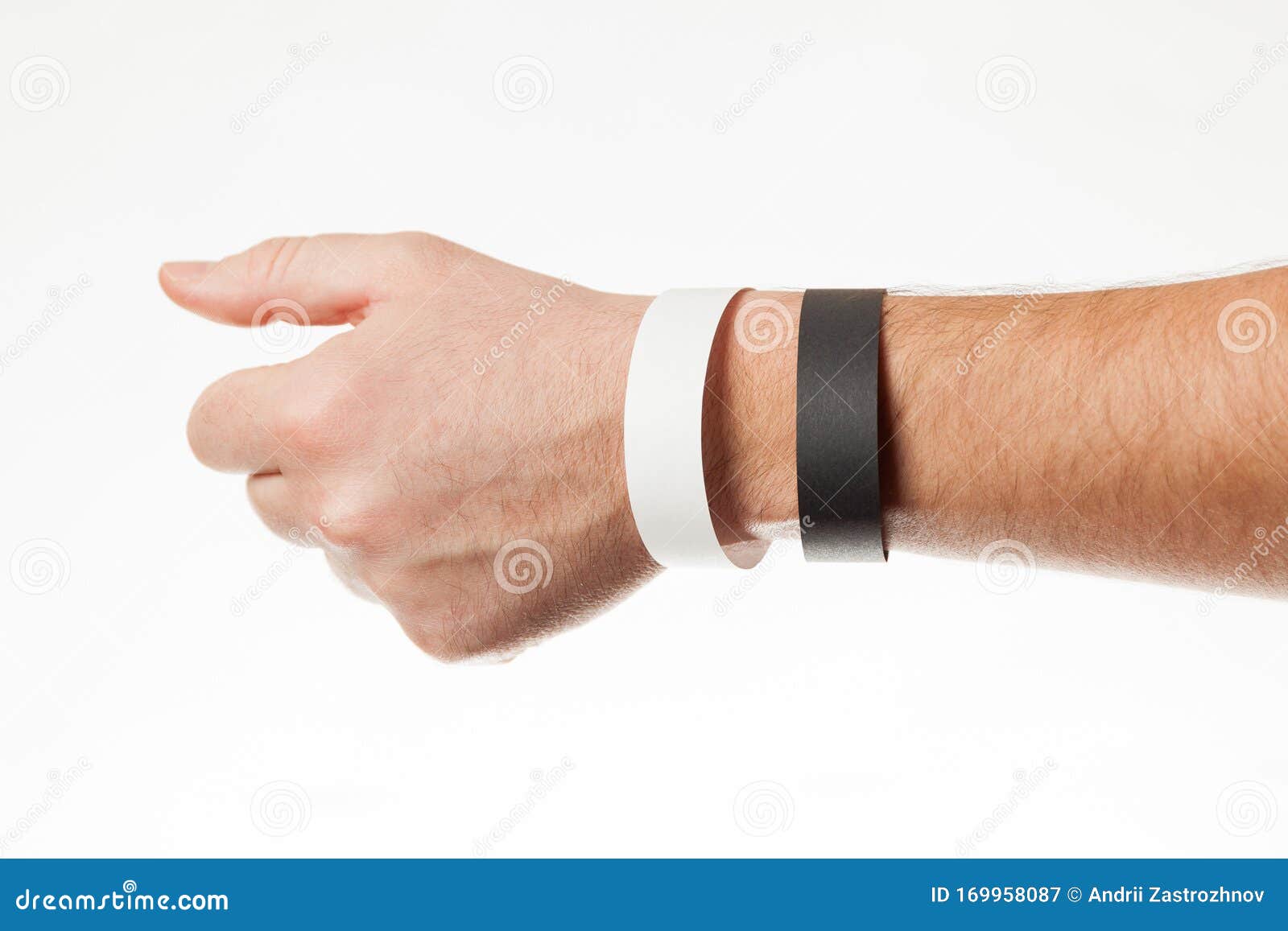 Download Black And White Version Of Blank Bracelet On Hand. Paper ...