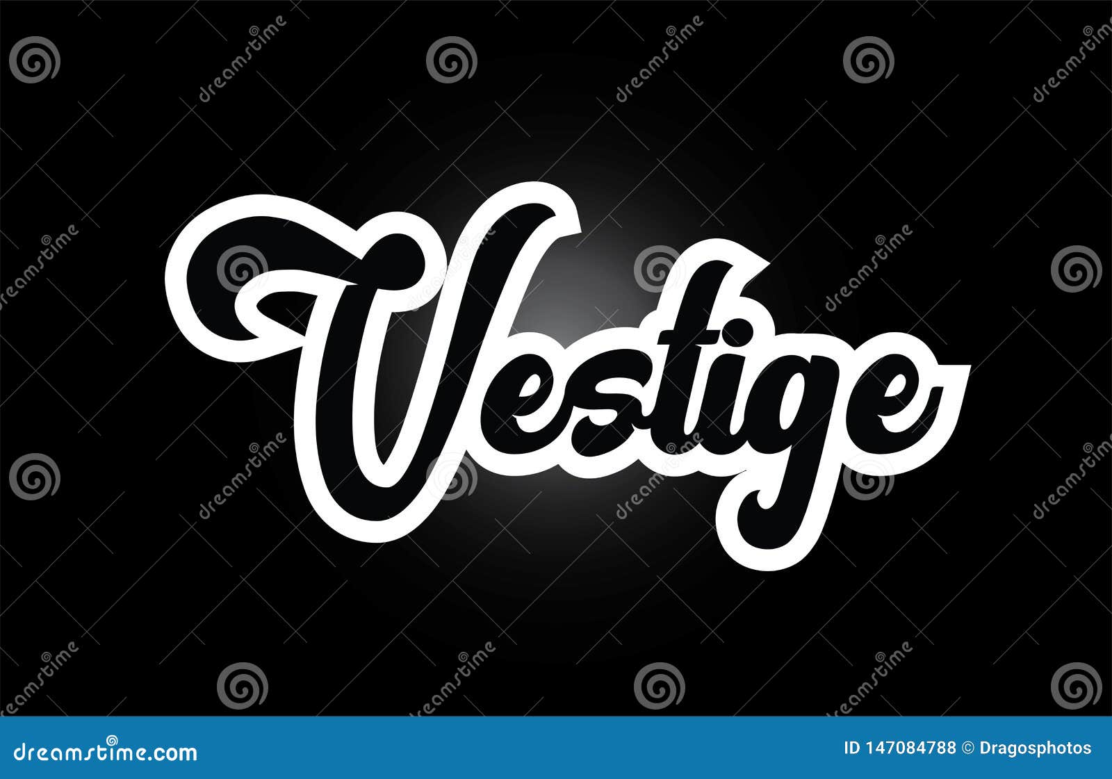 black and white vestige hand written word text for typography logo icon 