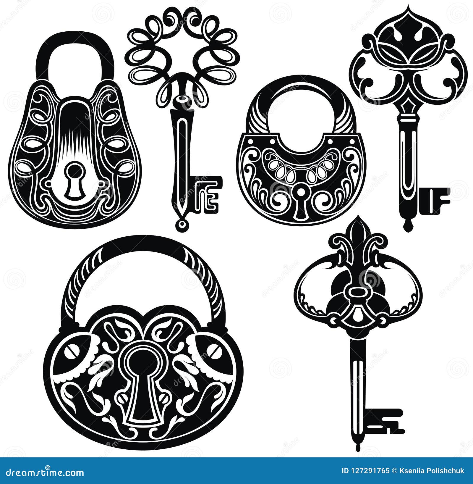 Vintage Keys With Intricate Bits And Ornate Bows  Key tattoo designs Key  tattoo Skeleton key tattoo