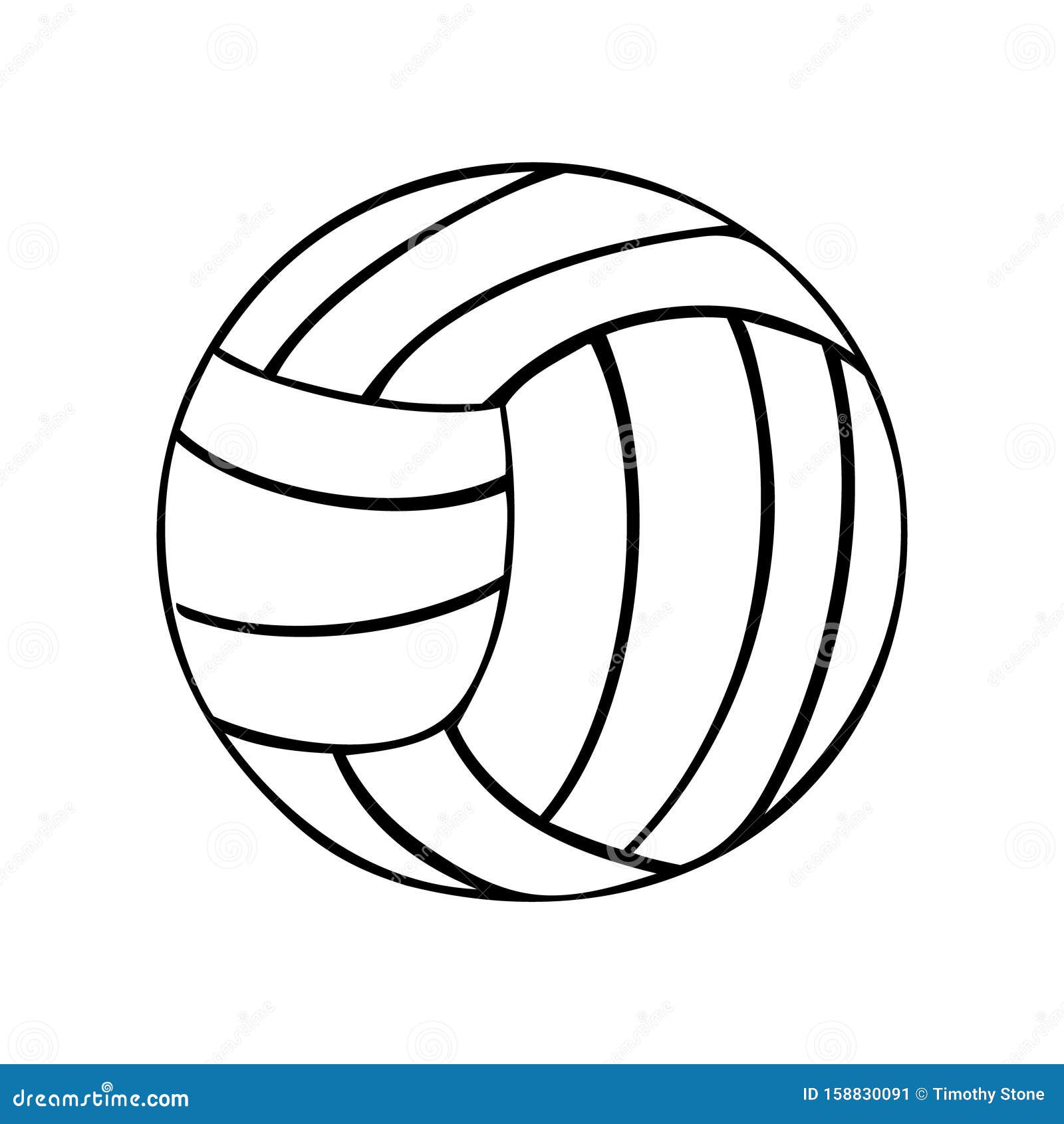 Black and White Volleyball Vector Icon Illustration Stock Vector ...