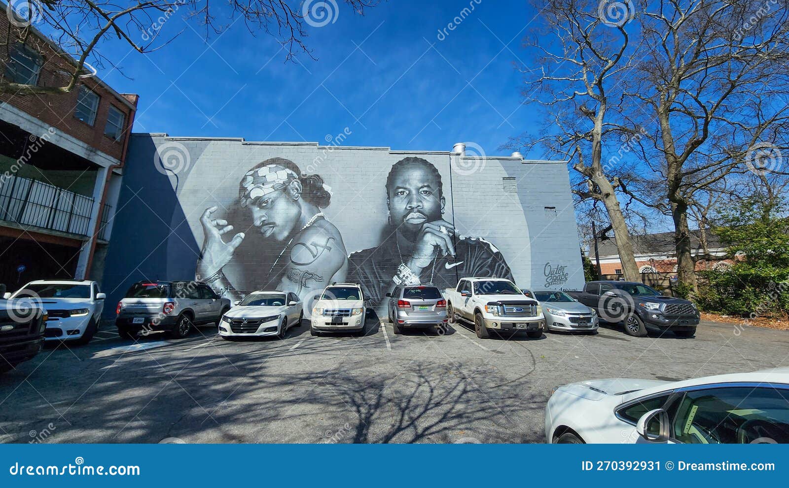 A Black And White Wall Mural Of The Rap Group OutKast With Big Boi And 90s-rapper-wallpapers-on-wallpaperdog